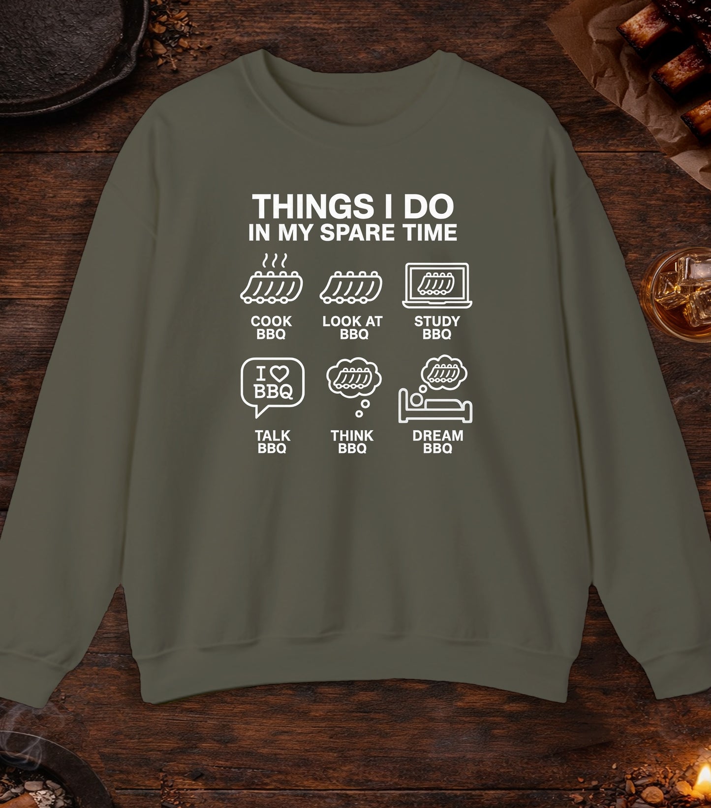 Spare Time Crewneck - Military Green