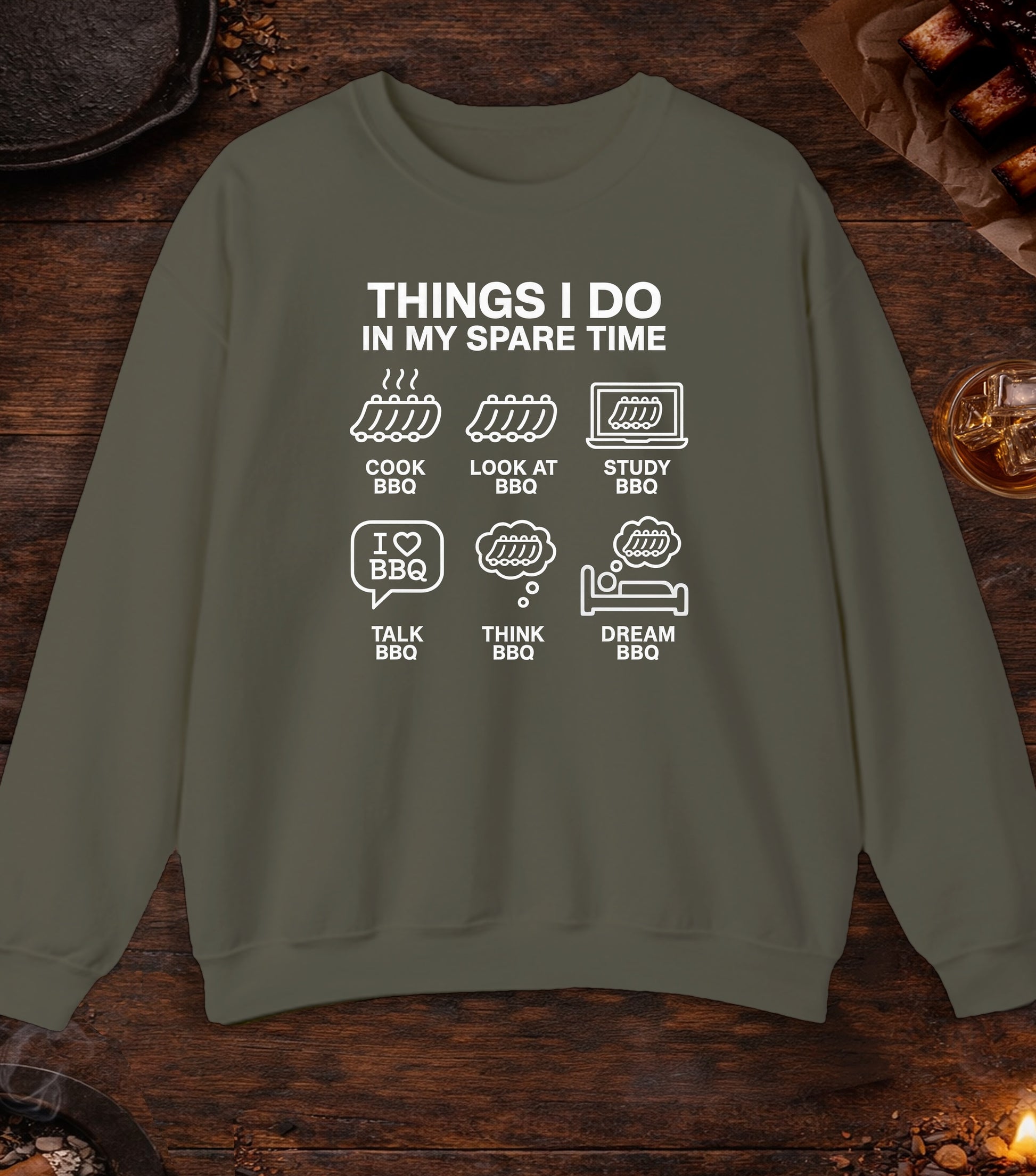 Spare Time Crewneck - Military Green