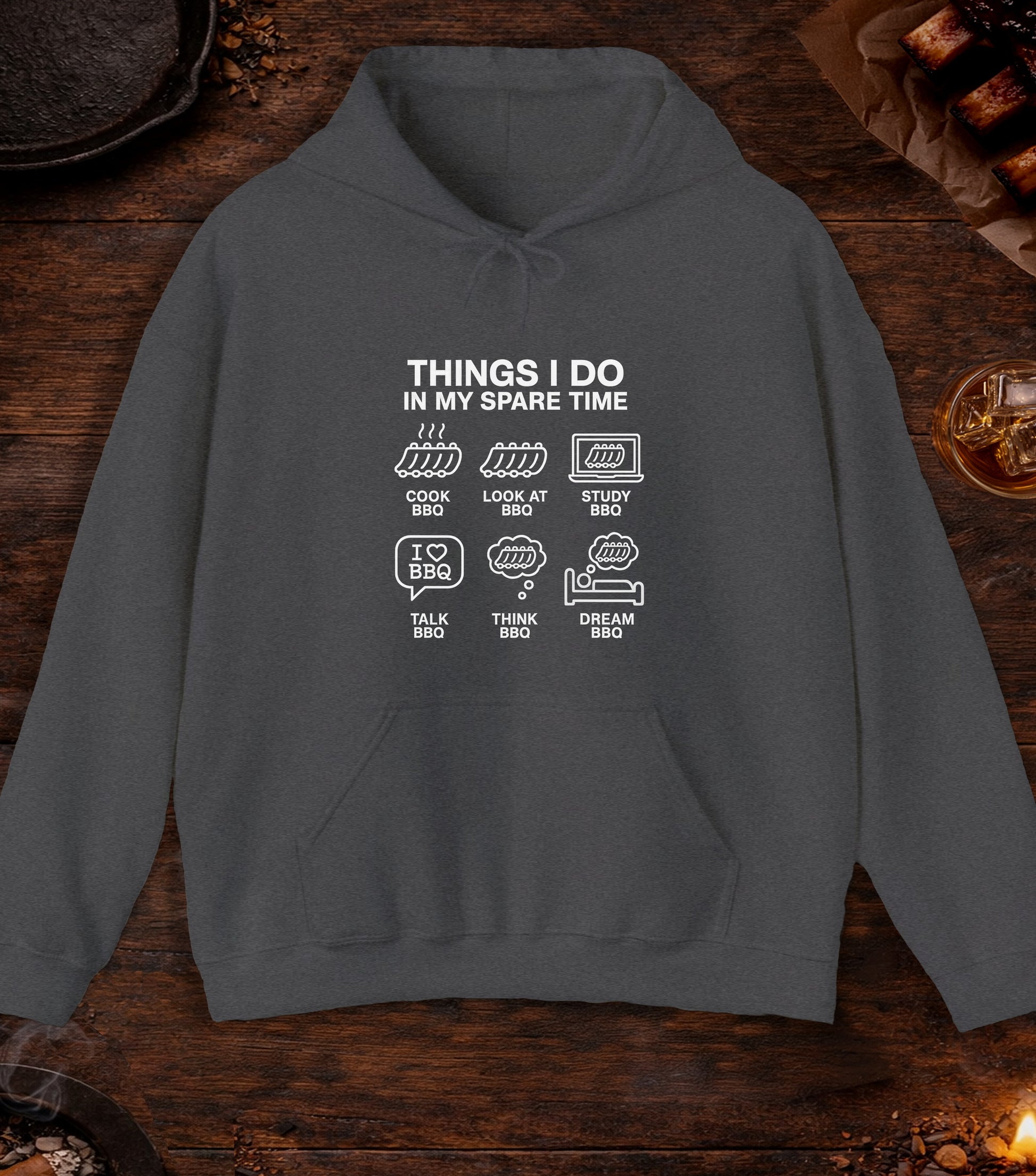 Spare Time Hoodie - Dark Heather