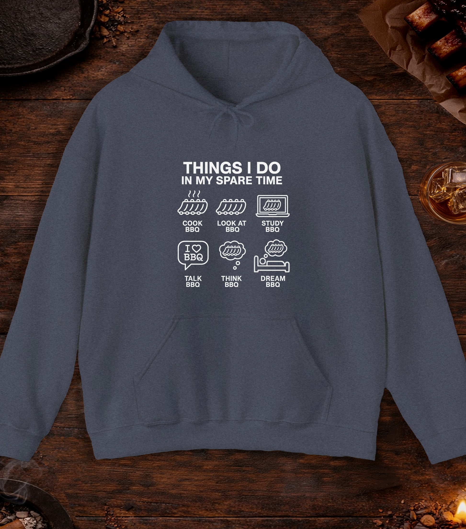 Spare Time Hoodie - Heather Navy