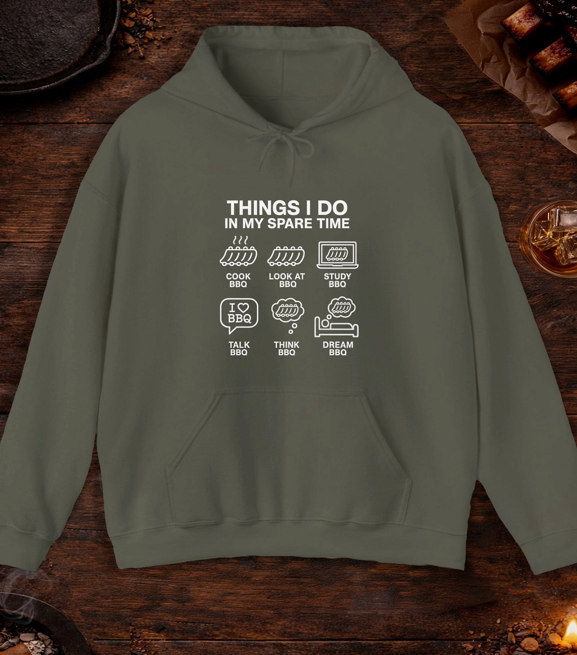 Spare Time Hoodie - Military Green