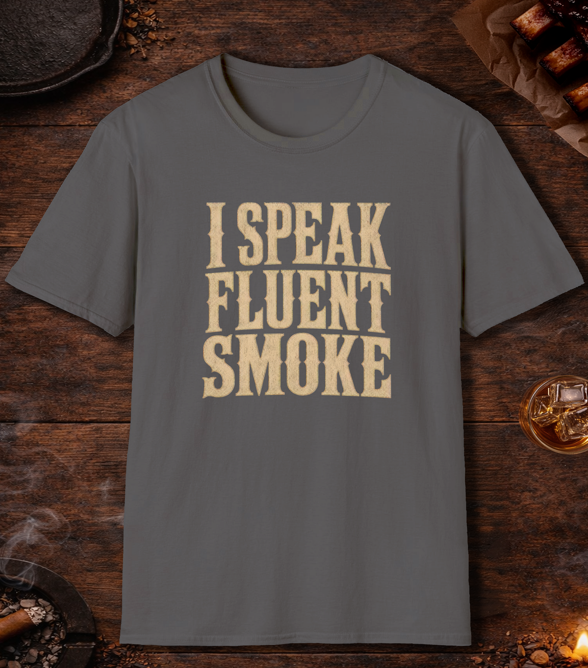 Speak Fluent Smoke T-Shirt - Charcoal