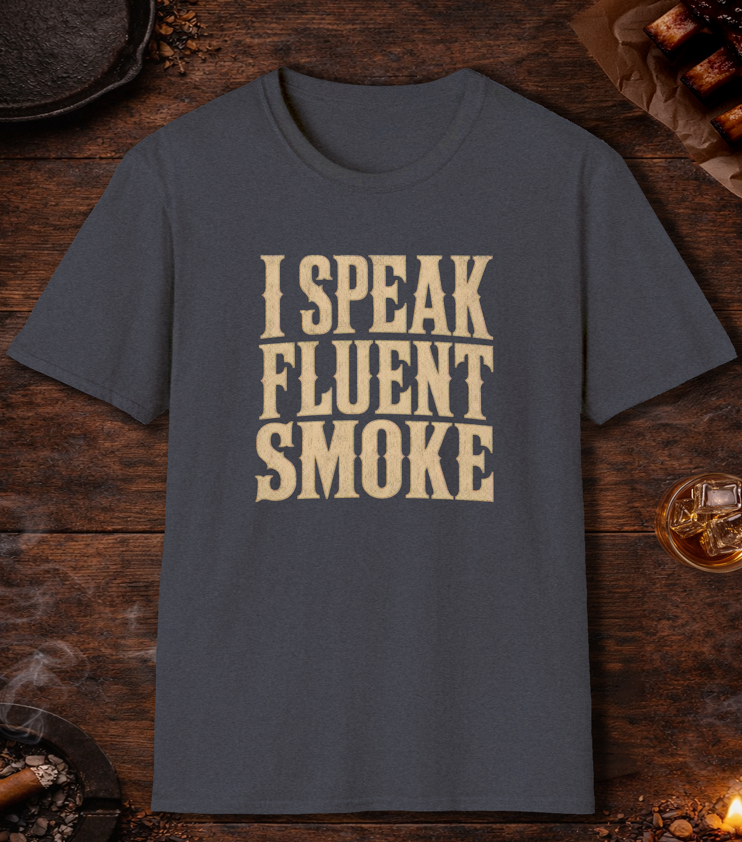 Speak Fluent Smoke T-Shirt - Heather Navy