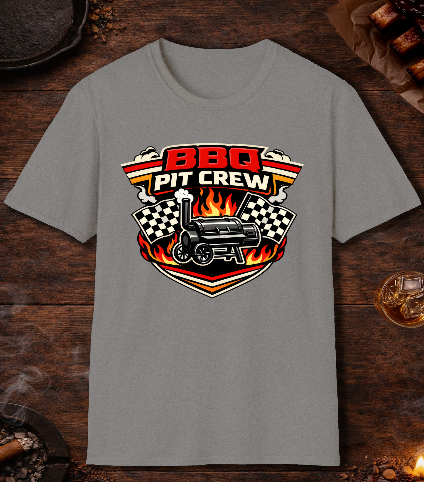 BBQ Pit Crew T-Shirt - Sport Grey