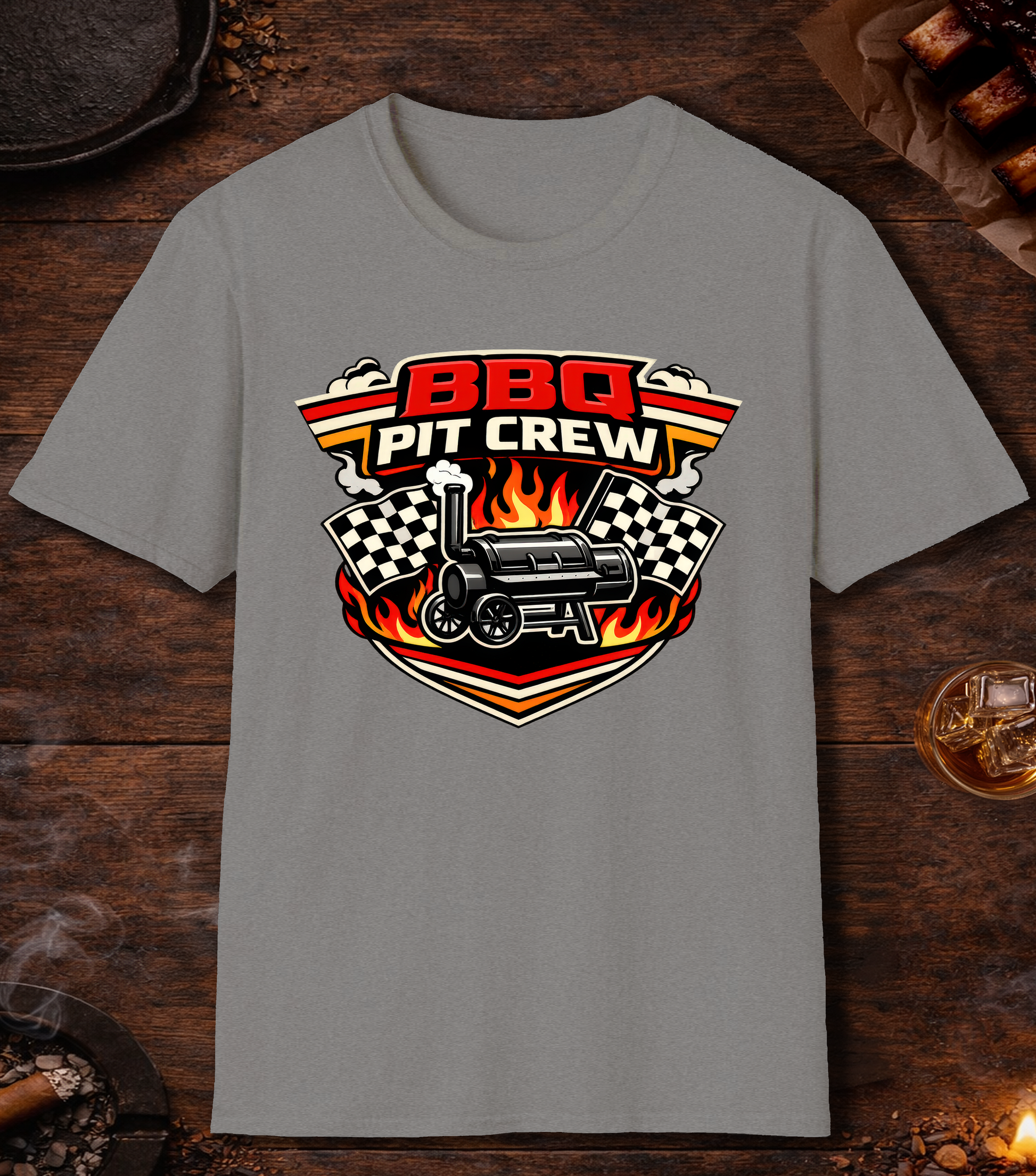 BBQ Pit Crew T-Shirt - Sport Grey