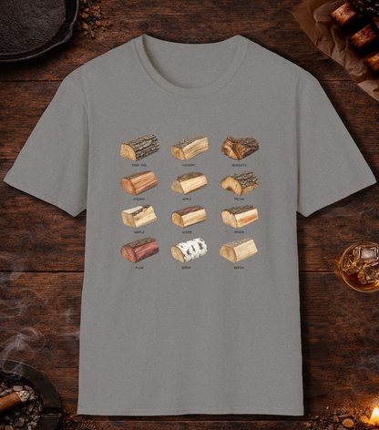Smoking Wood Black T-Shirt - Sport Grey