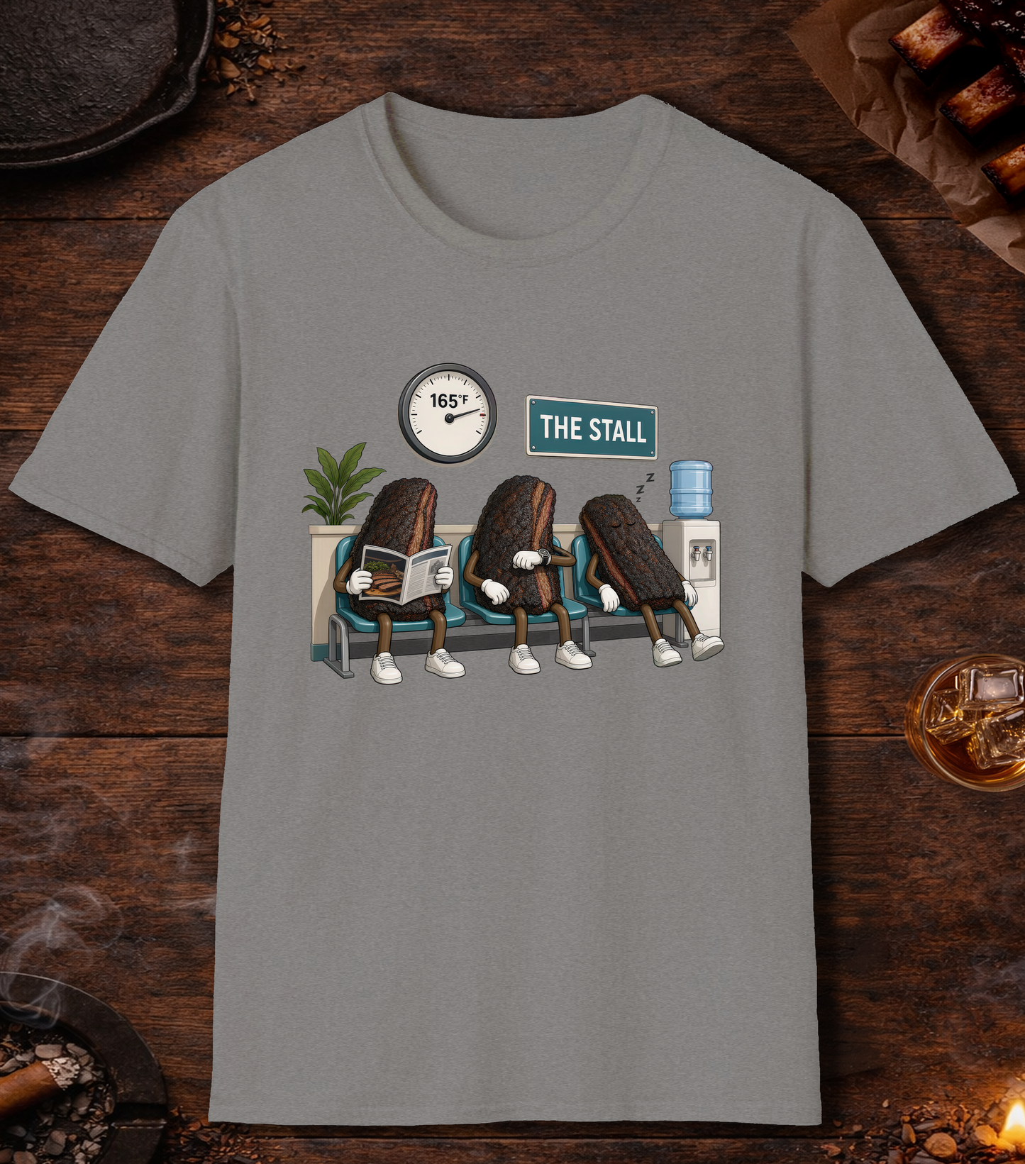 Stall Waiting Room T-Shirt - Sport Grey