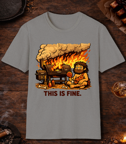 BBQ This Is Fine T-Shirt - Sport Grey