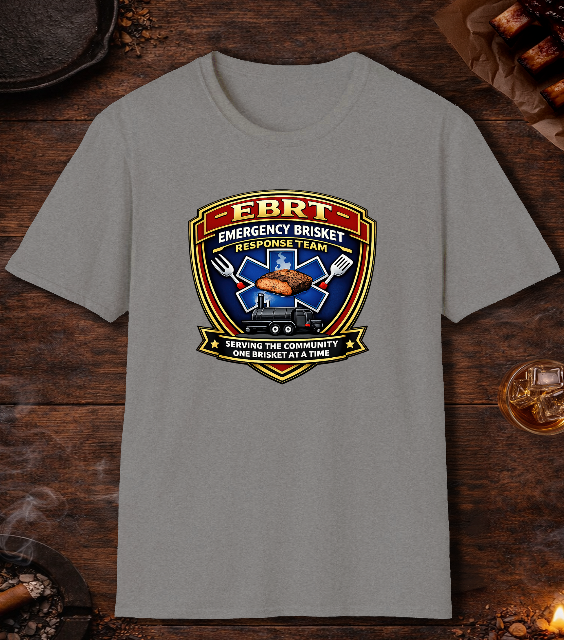 Emergency Brisket Response T-Shirt - Sport Grey