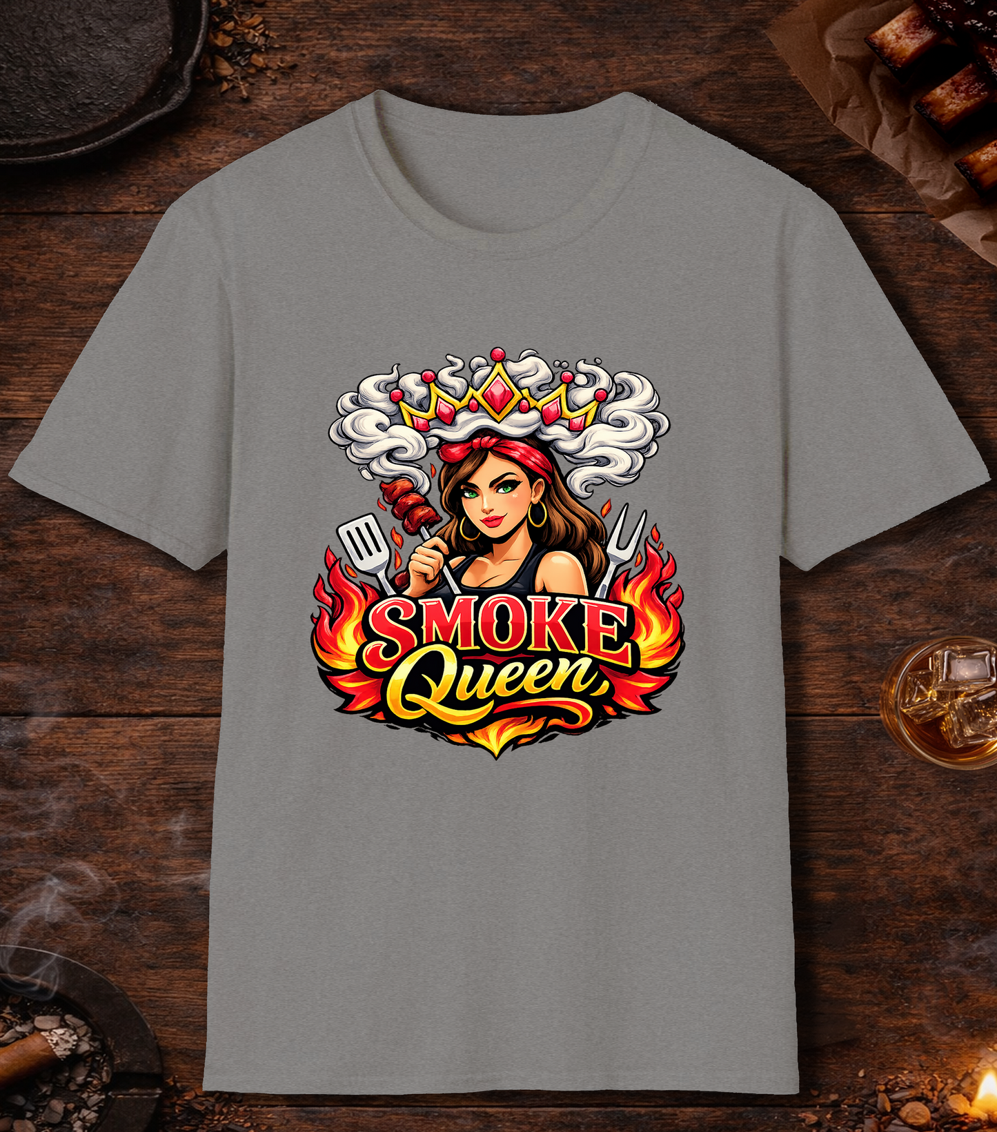 Smoke Queen T-Shirt - Sport Grey