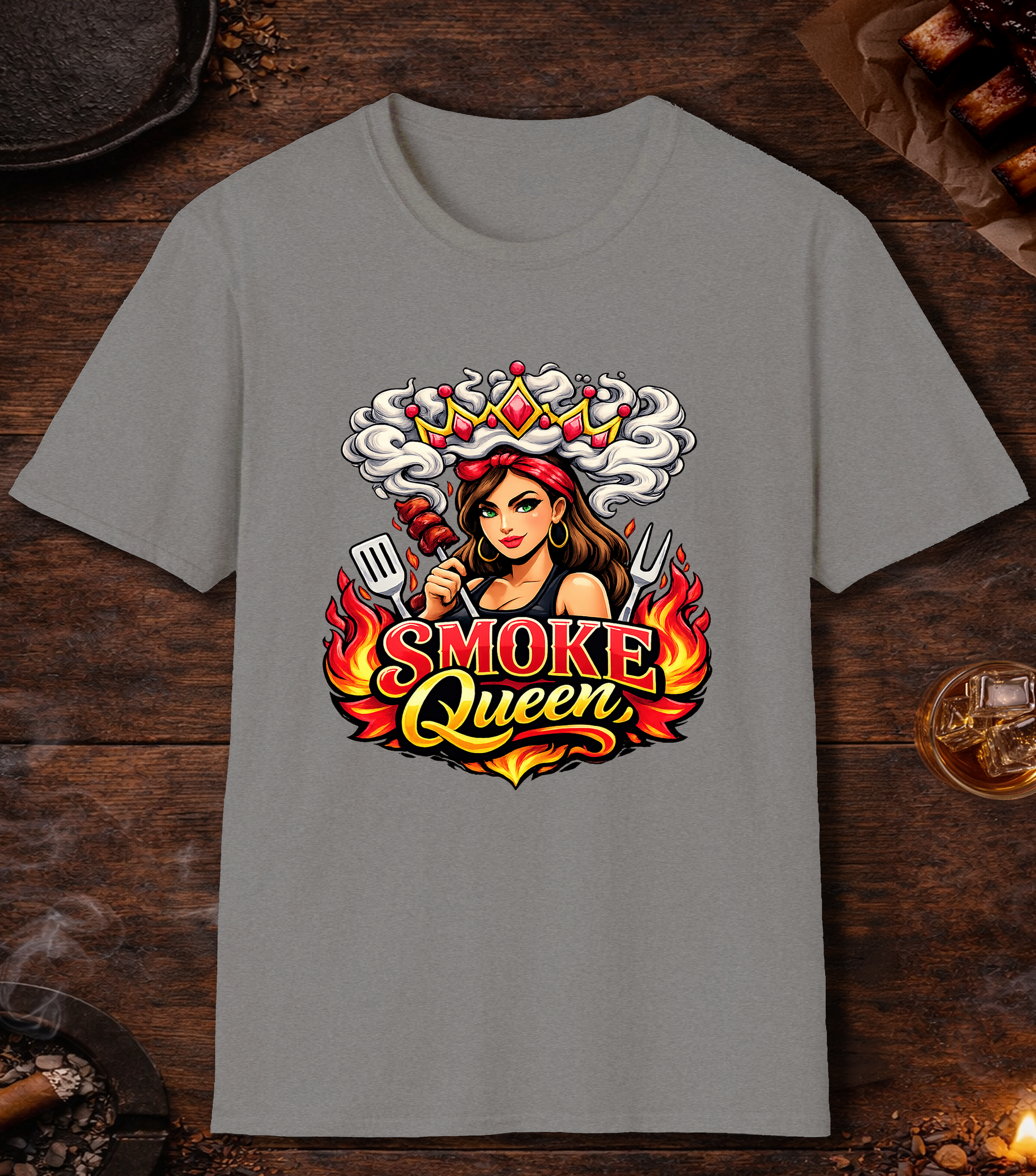 Smoke Queen T-Shirt - Sport Grey
