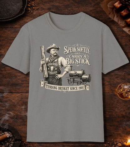 Teddy Roosevelt Pitmaster T-Shirt - Sport Grey