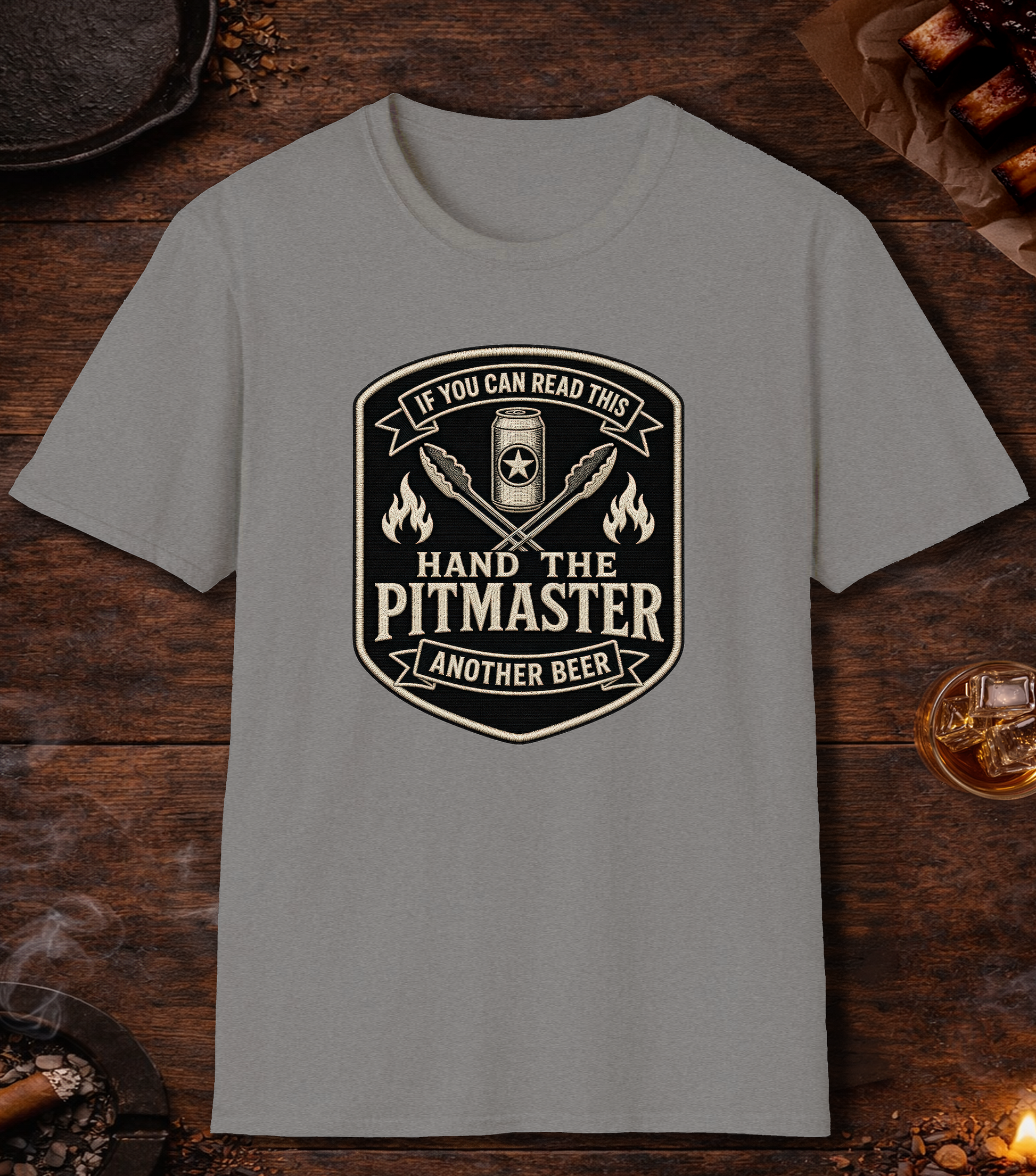 If You Can Read This, Hand the Pitmaster a Beer T-Shirt - Sport Grey