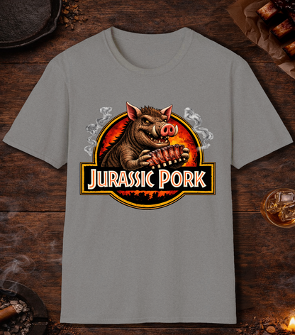 Jurassic Pork Parody T-Shirt - Sport Grey