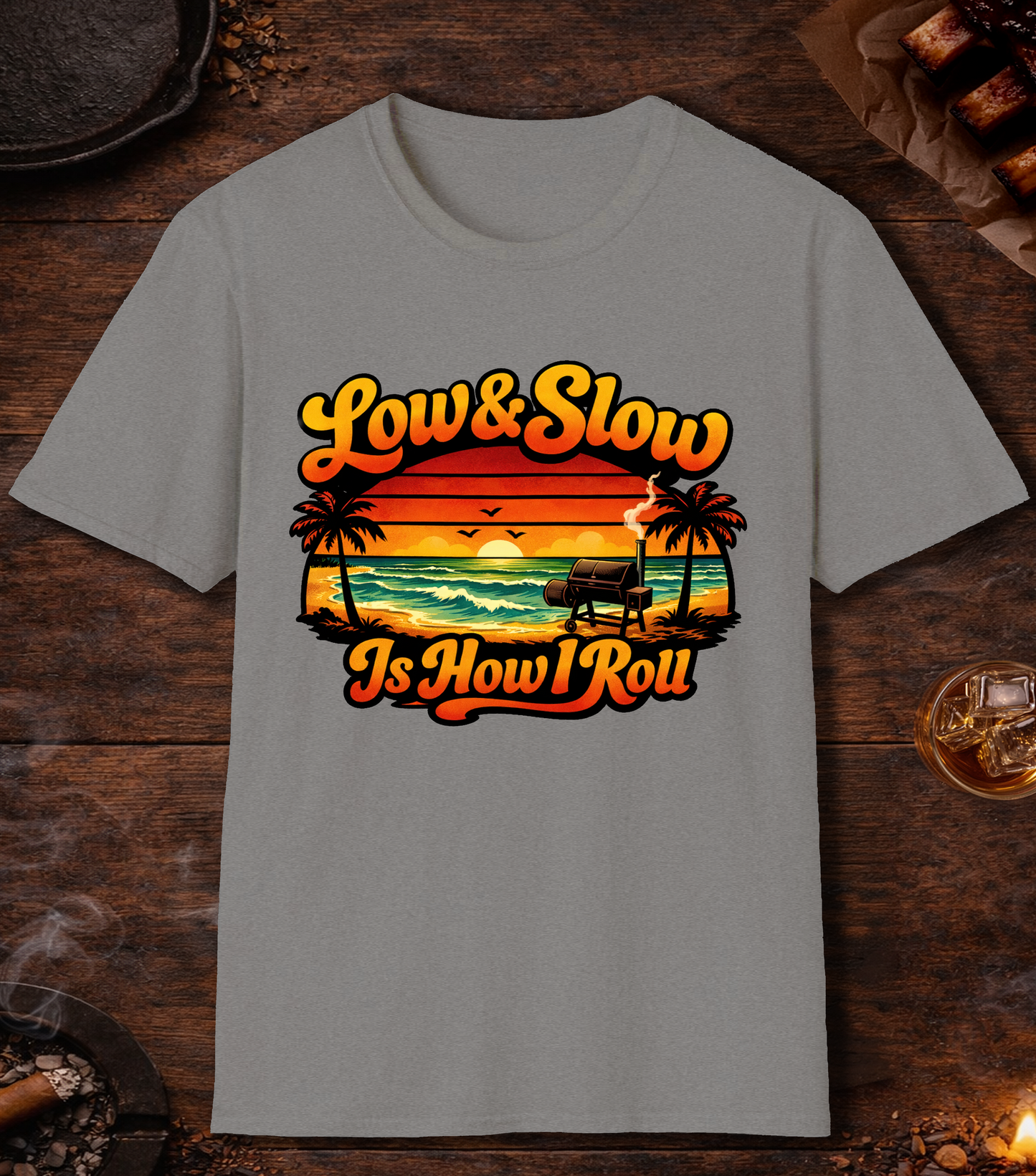 Low And Slow Is How I Roll T-Shirt - Sport Grey