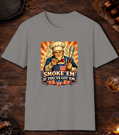 Smoke Em Uncle Sam T-Shirt - Sport Grey