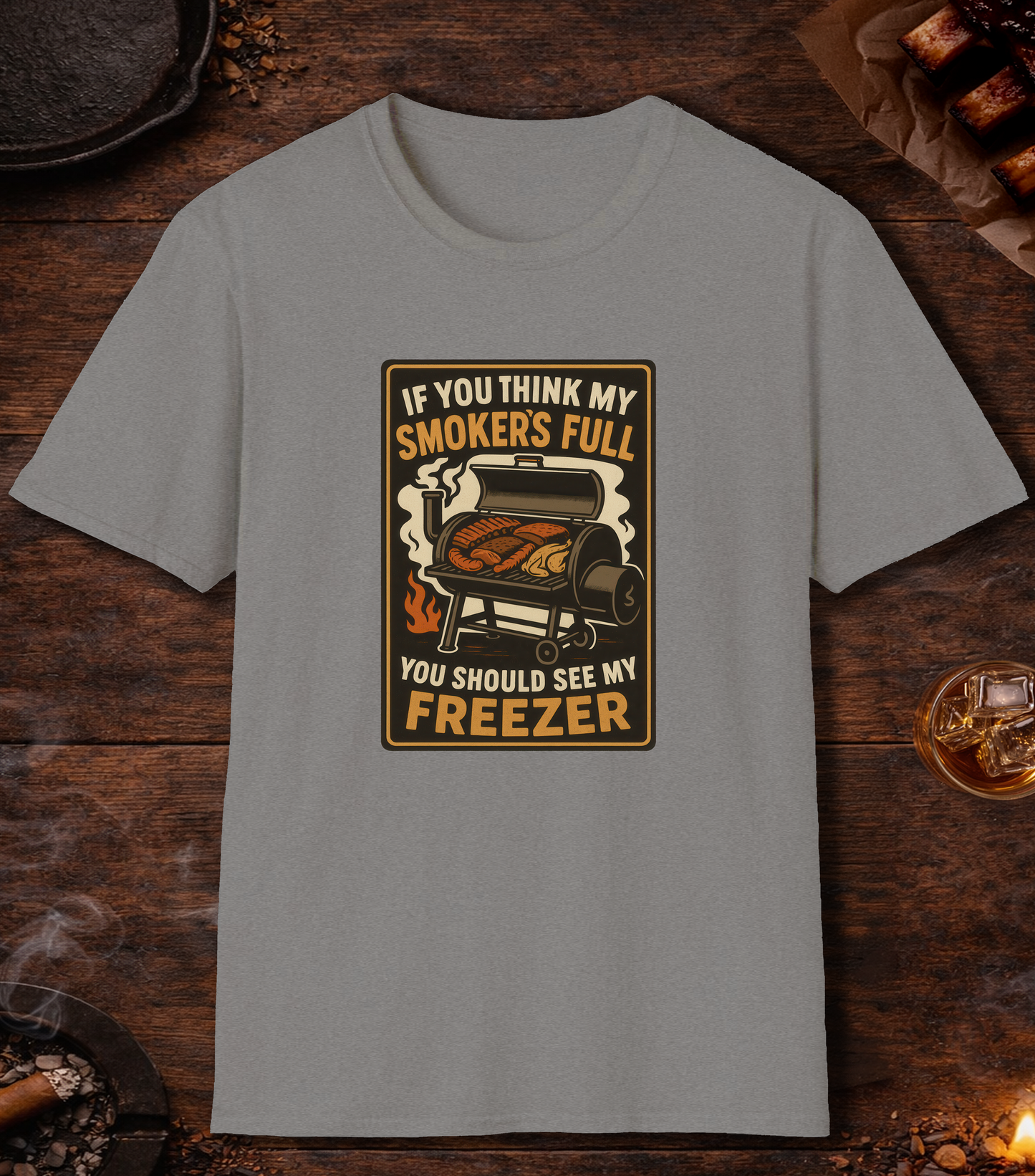 Smoker Full Freezer T-Shirt - Sport Grey