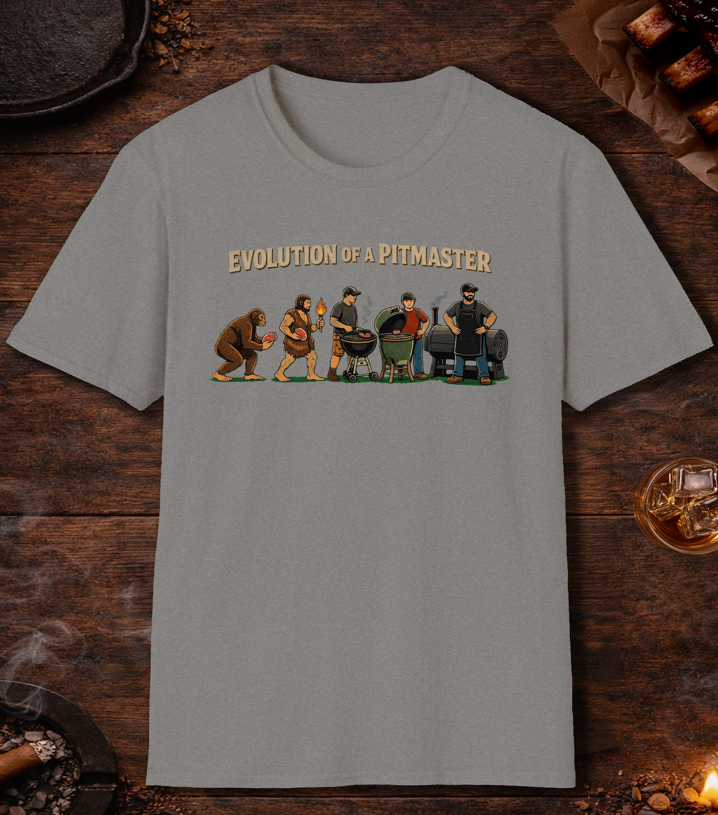 Evolution Of A Pitmaster T-Shirt - Sport Grey