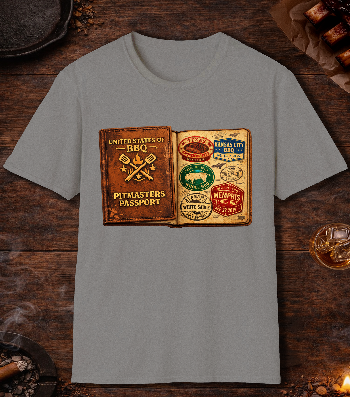 Pitmasters Passport T-Shirt - Sport Grey