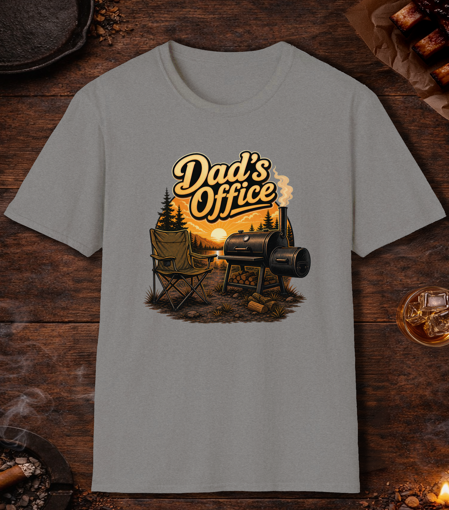 Dad's Office T-Shirt - Sport Grey