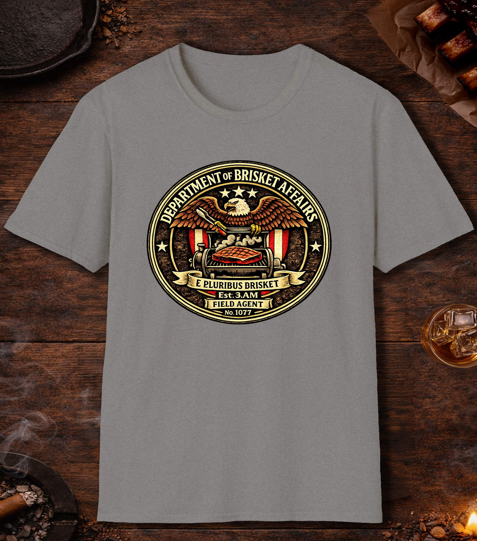 Department Of Brisket Affairs T-Shirt - Sport Grey