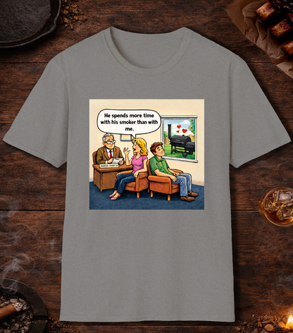 Spends More Time With Smoker Than Me T-Shirt - Sport Grey