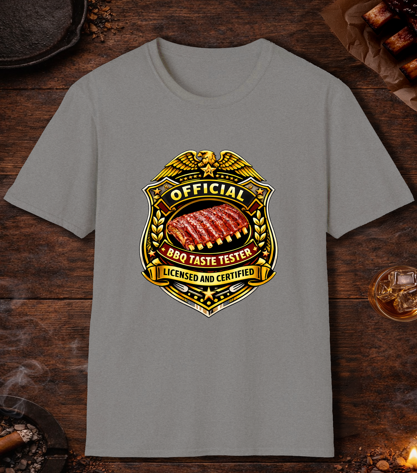 Official BBQ Taste Tester T-Shirt - Sport Grey