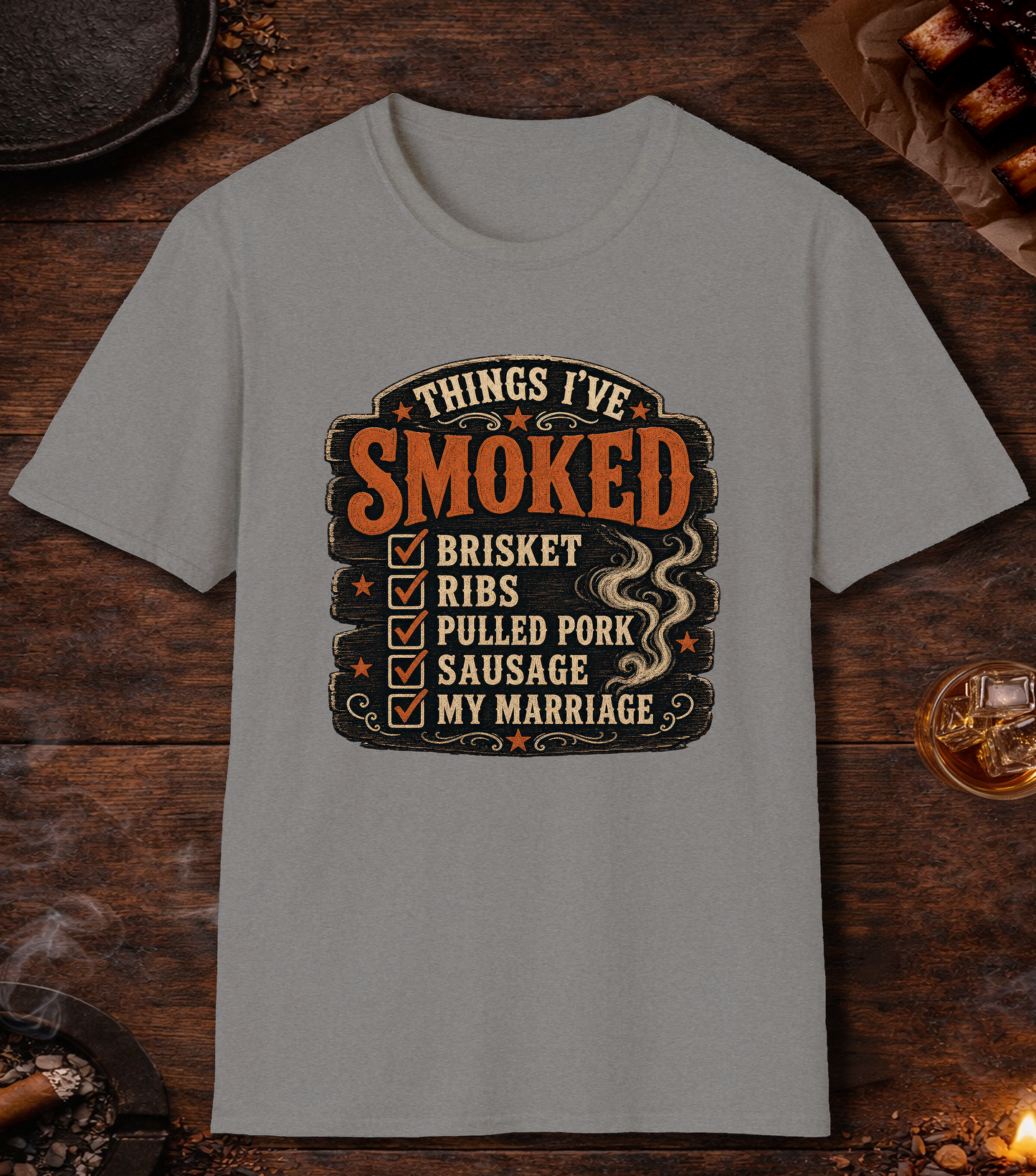 Things Ive Smoked Marriage T-Shirt - Sport Grey