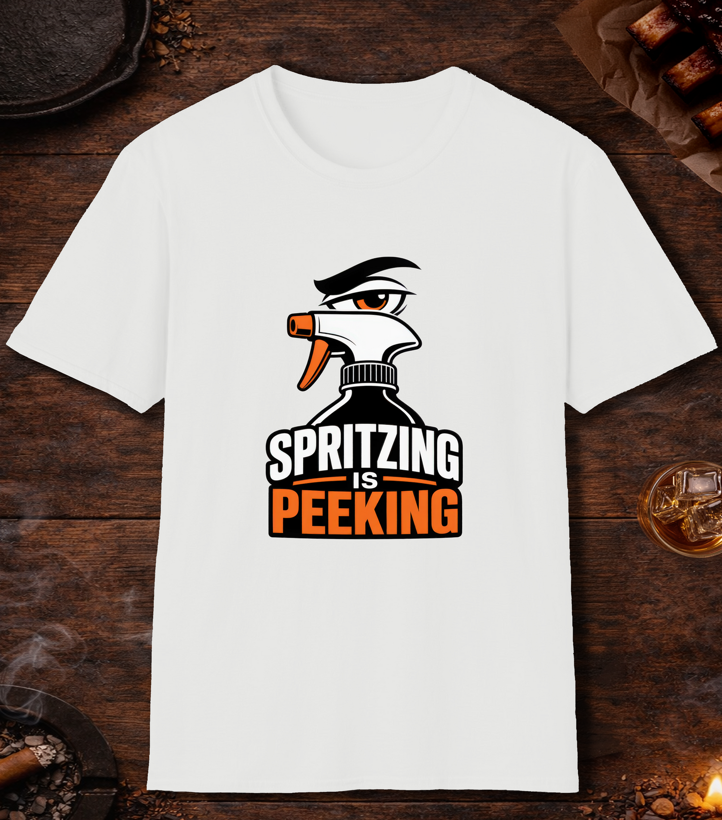 Spritzing Is Peeking T-Shirt - White