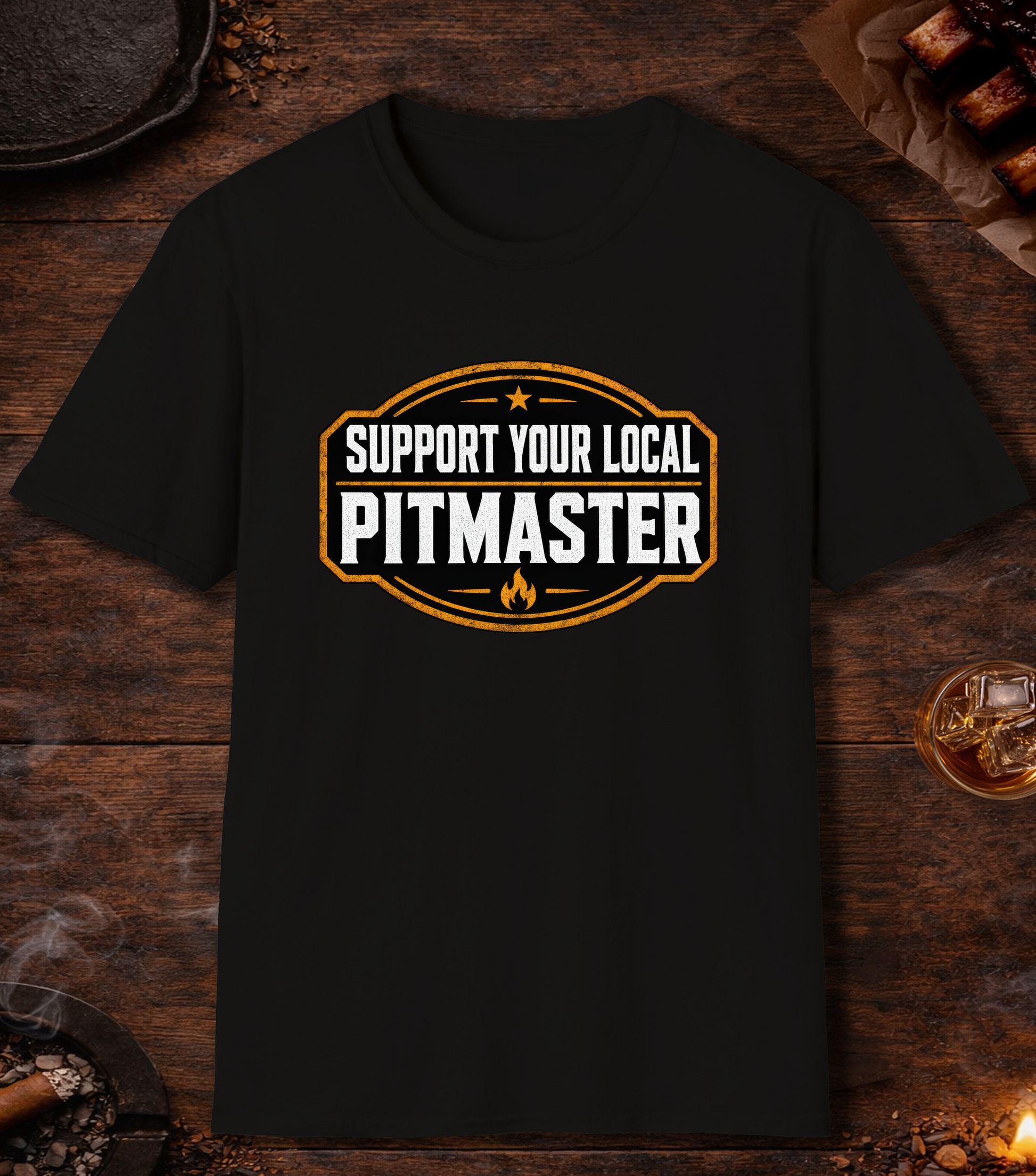 Support Your Pitmaster T-Shirt - Black