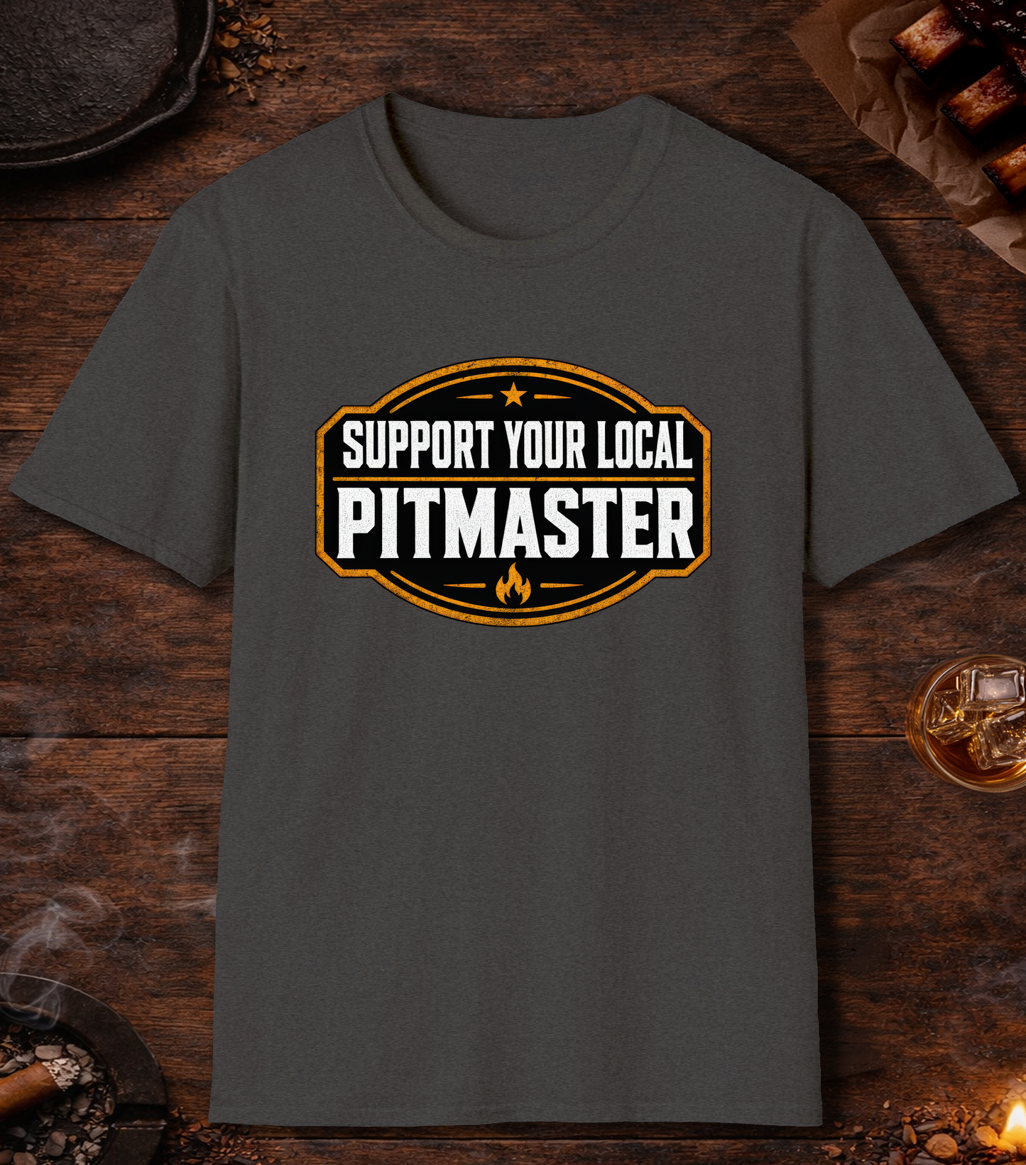 Support Your Pitmaster T-Shirt - Dark Heather