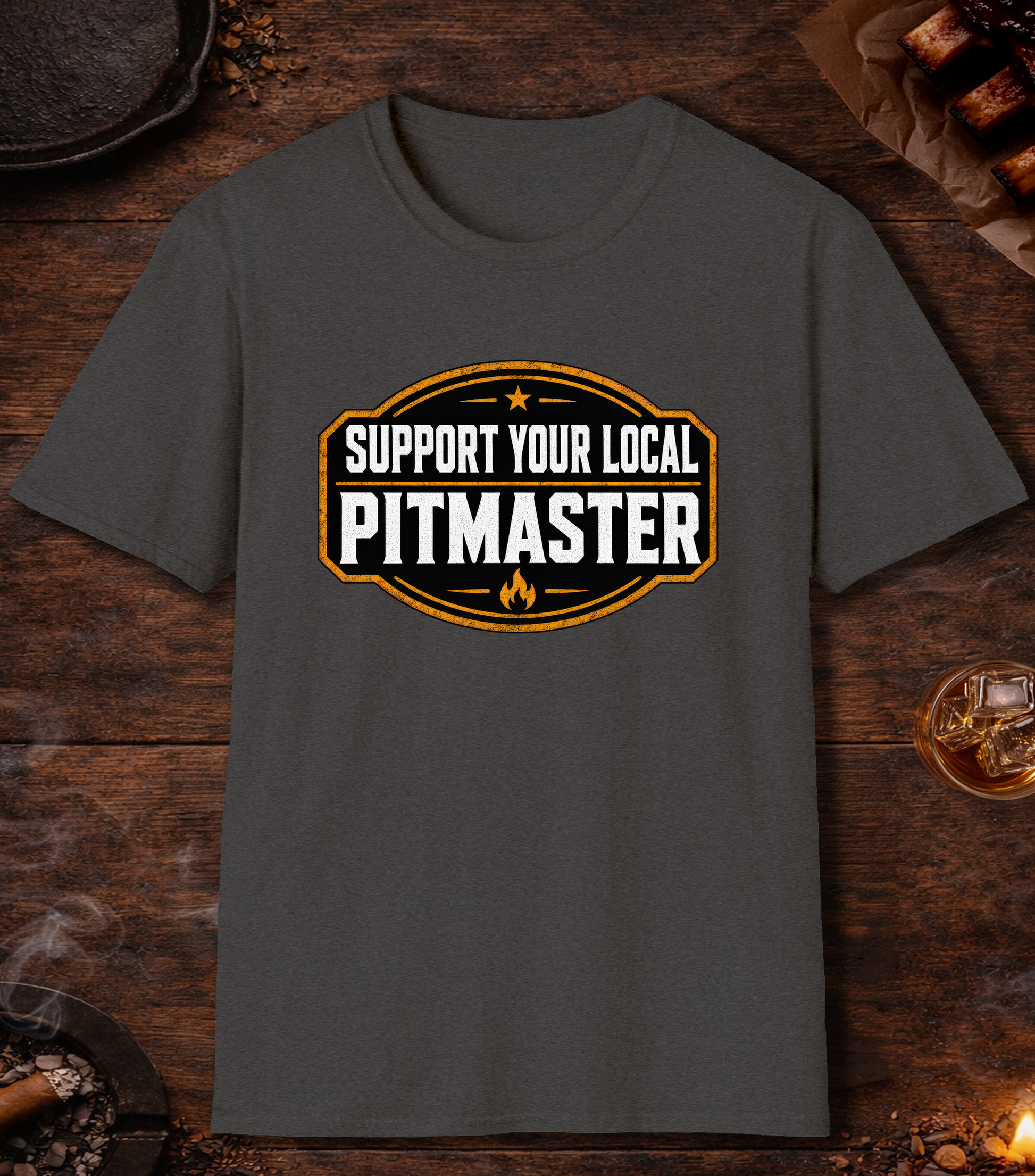 Support Your Pitmaster T-Shirt - Dark Heather