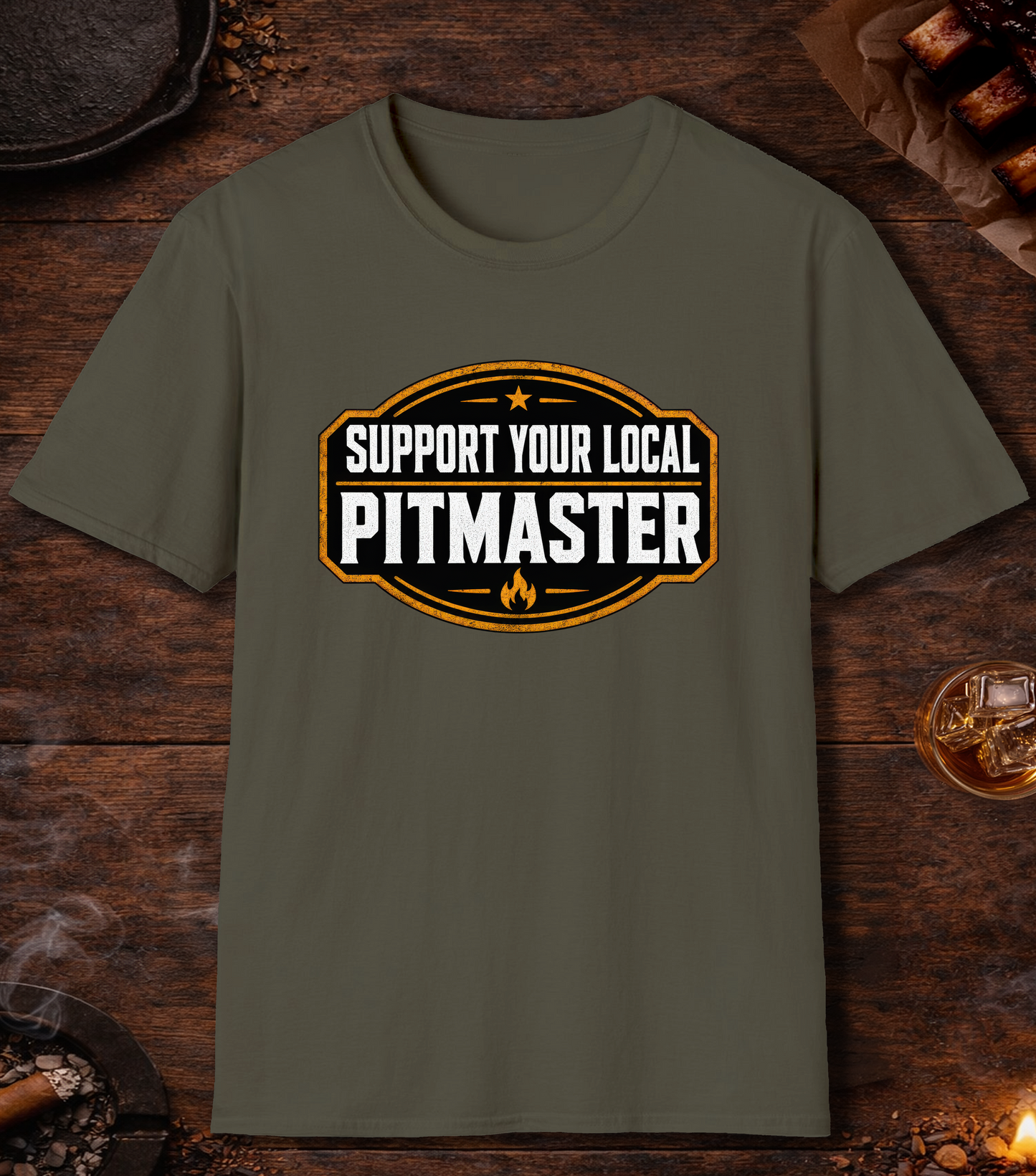 Support Your Pitmaster T-Shirt - Military Green
