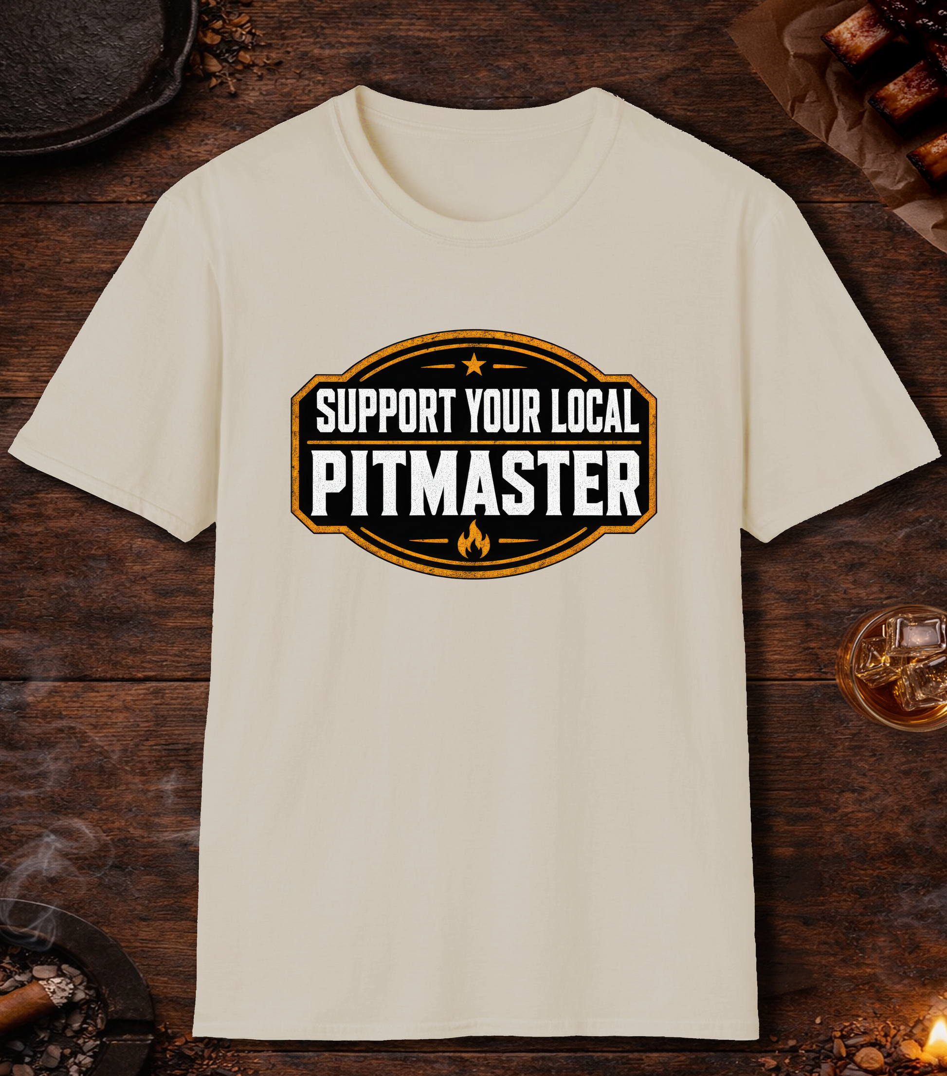 Support Your Pitmaster T-Shirt - Sand