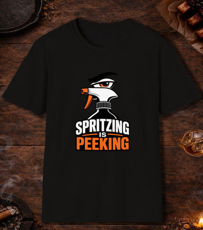 Spritzing Is Peeking T-Shirt - Black