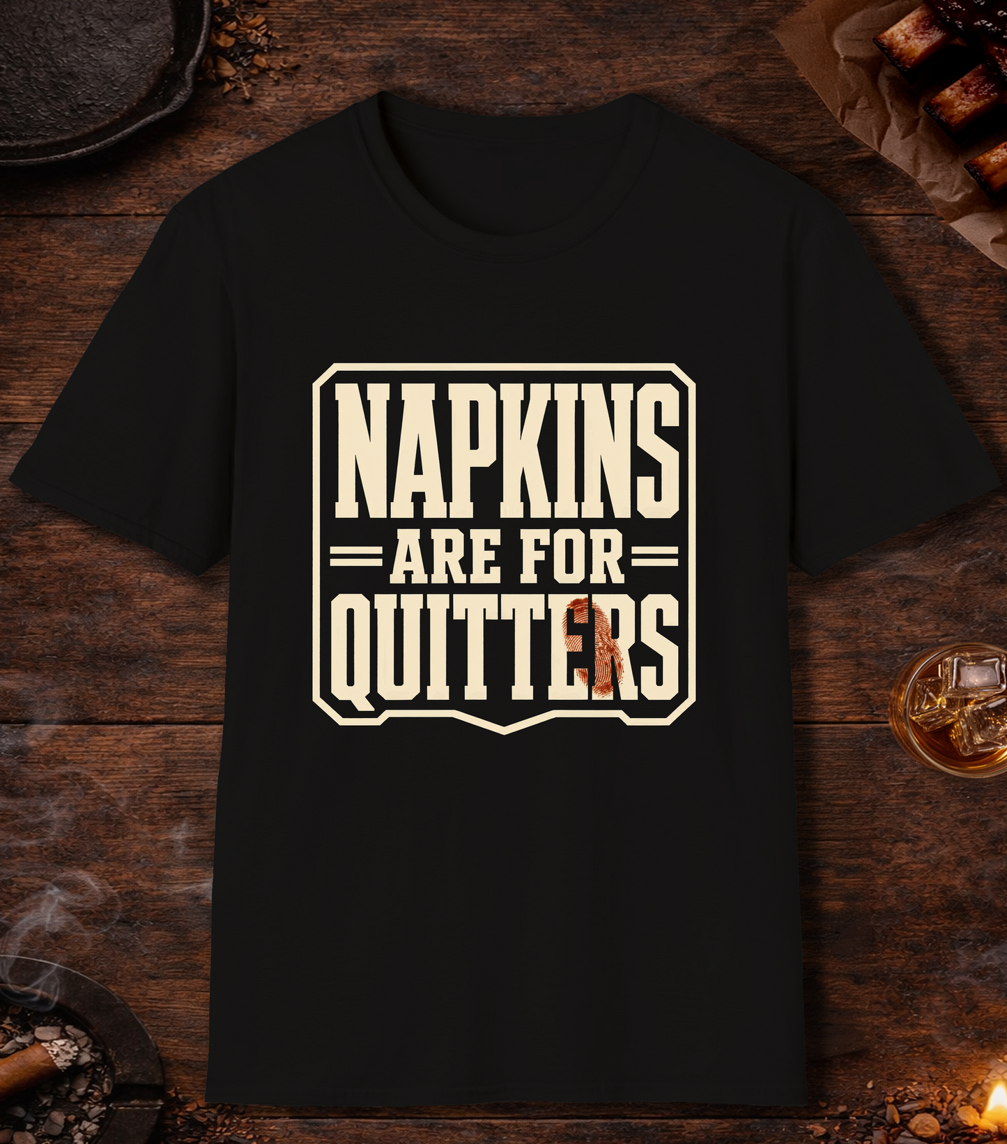 Napkins for Quitters T-Shirt - Black