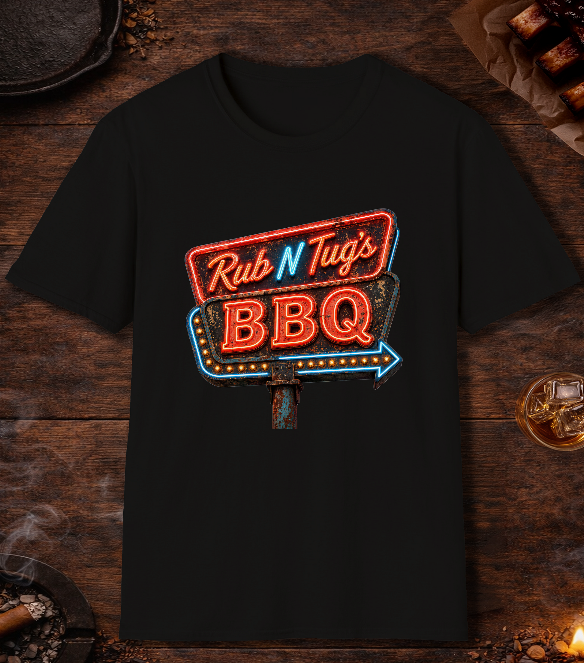 Rub N Tugs BBQ T-Shirt - Black