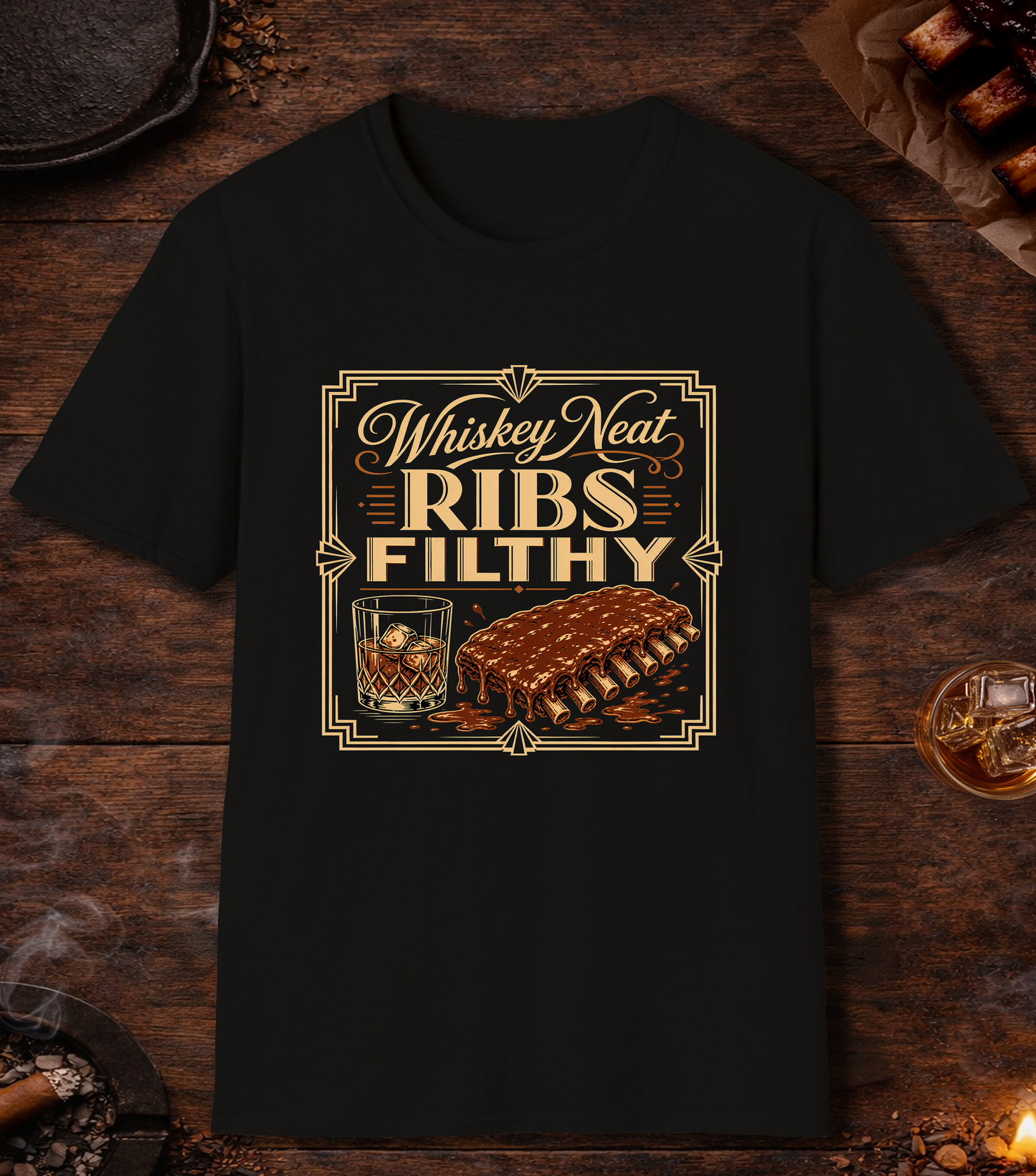 Whiskey Neat Ribs Filthy - Black