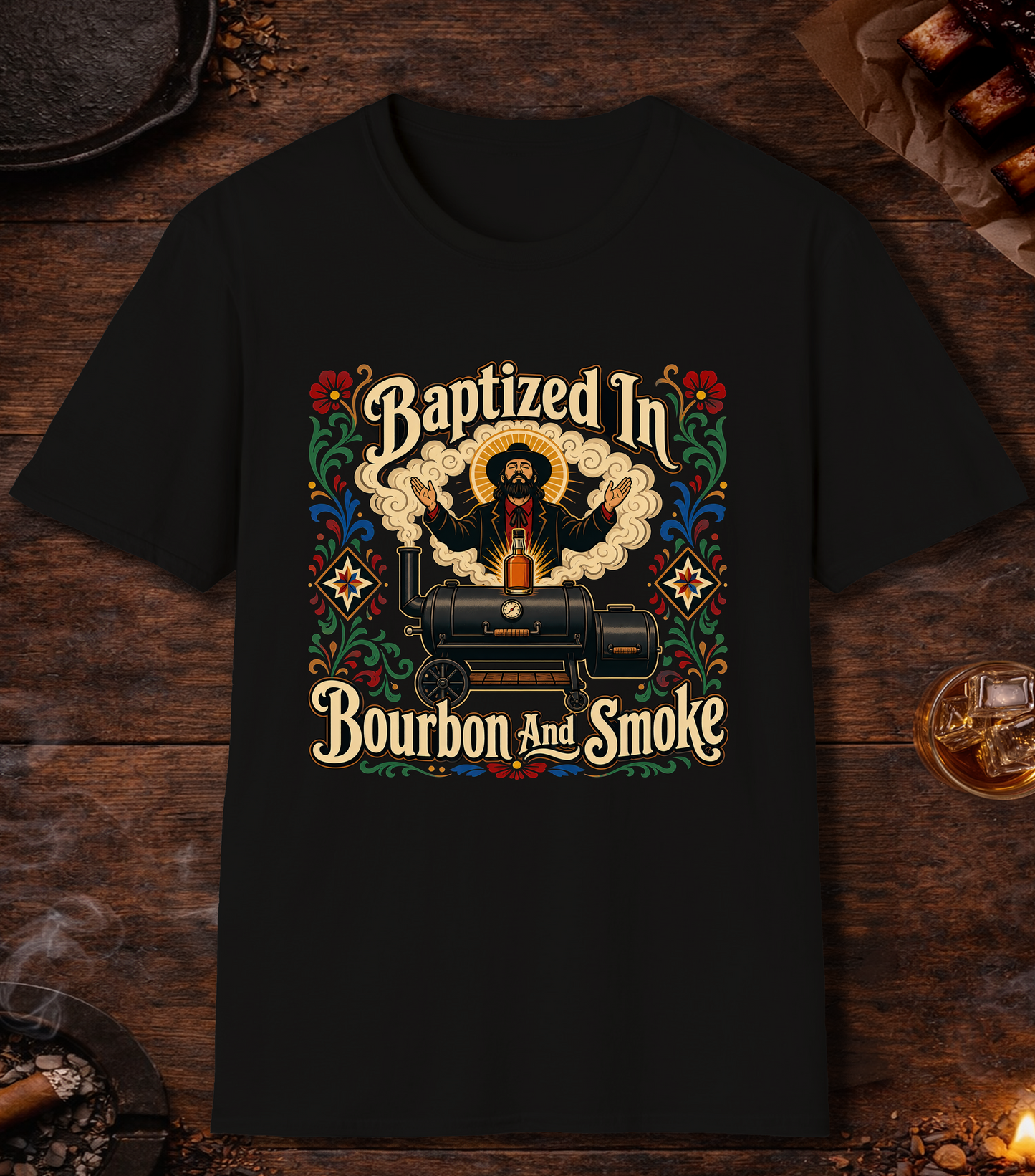 Baptized In Bourbon And Smoke - Black