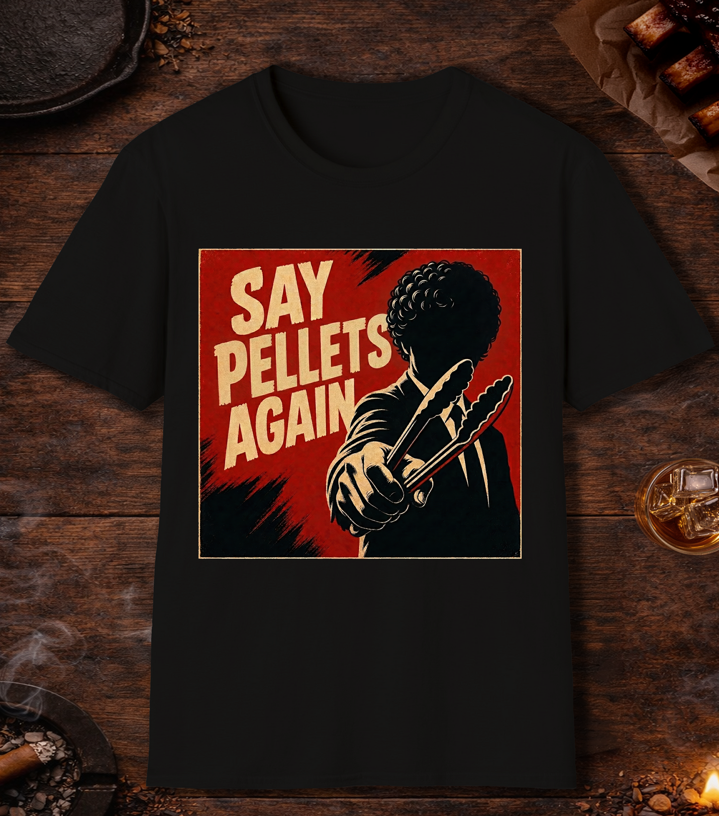 Say Pellets Again T-Shirt - Black