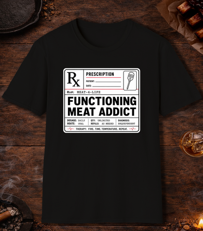 Functioning Meat Addict T-Shirt - Black