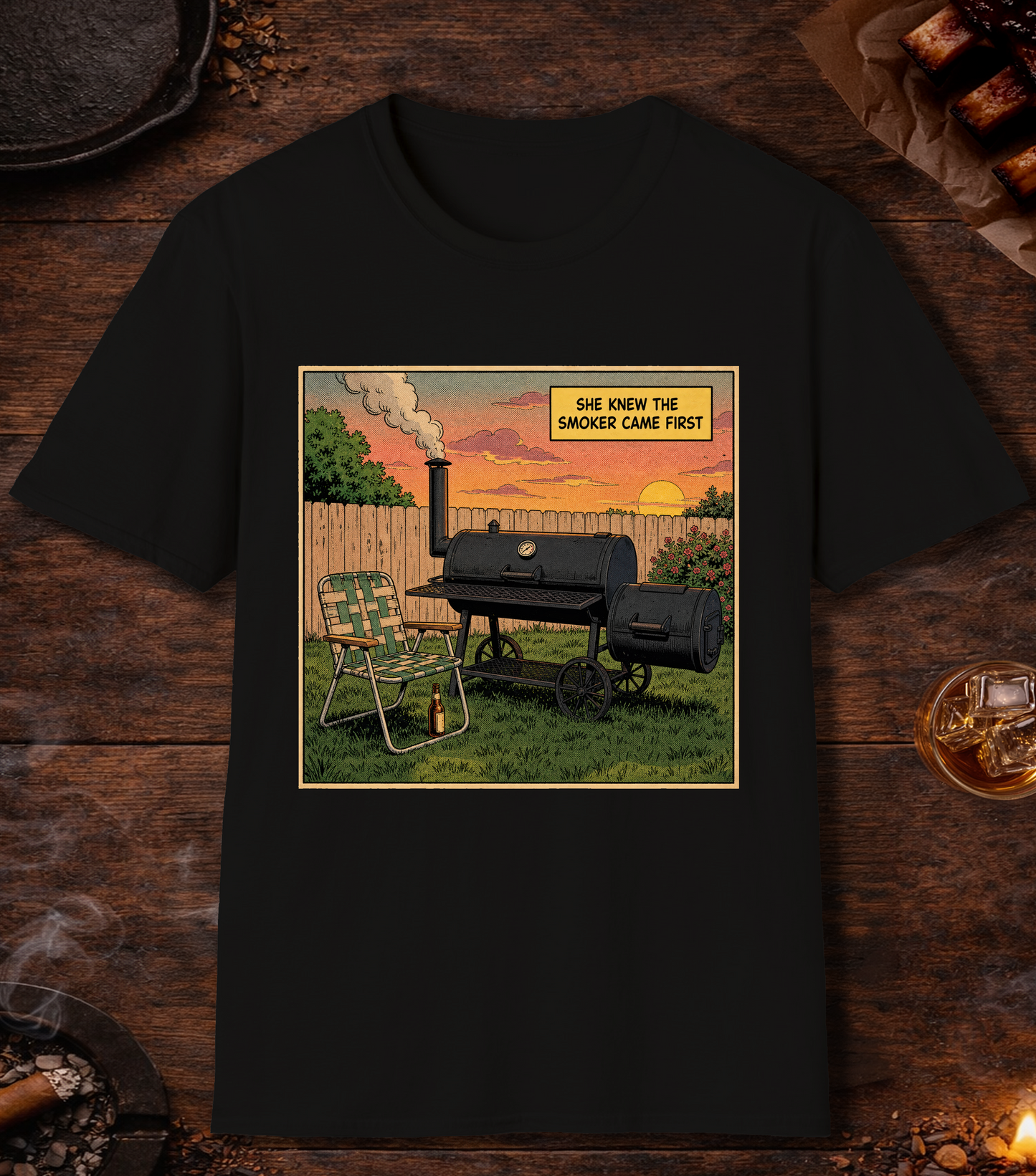 Smoker Came First T-Shirt - Black