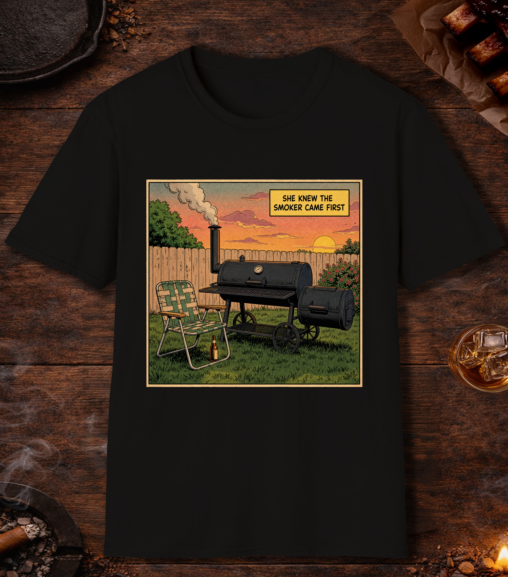 Smoker Came First T-Shirt - Black
