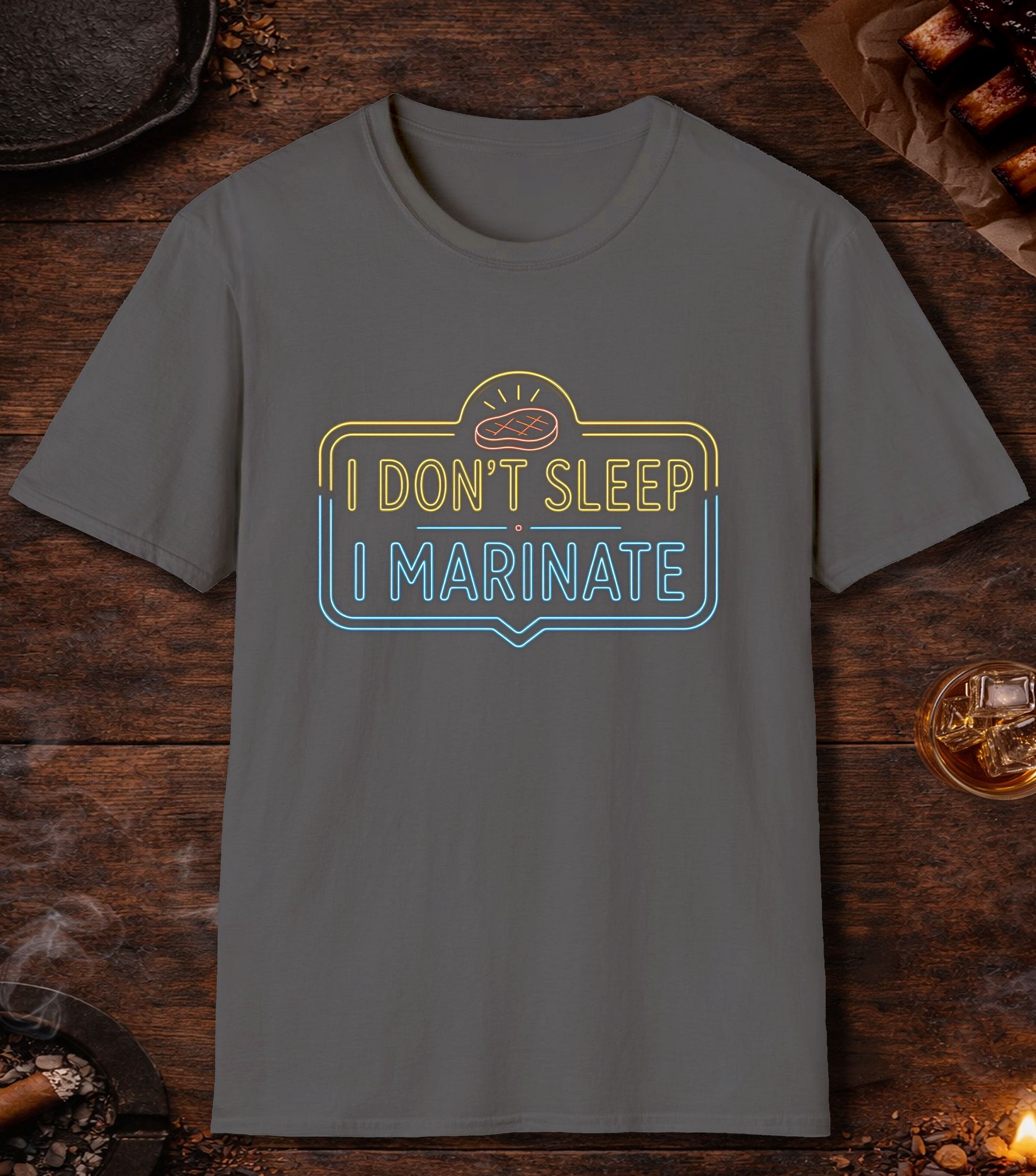 I Don't Sleep I Marinate T-Shirt - Charcoal