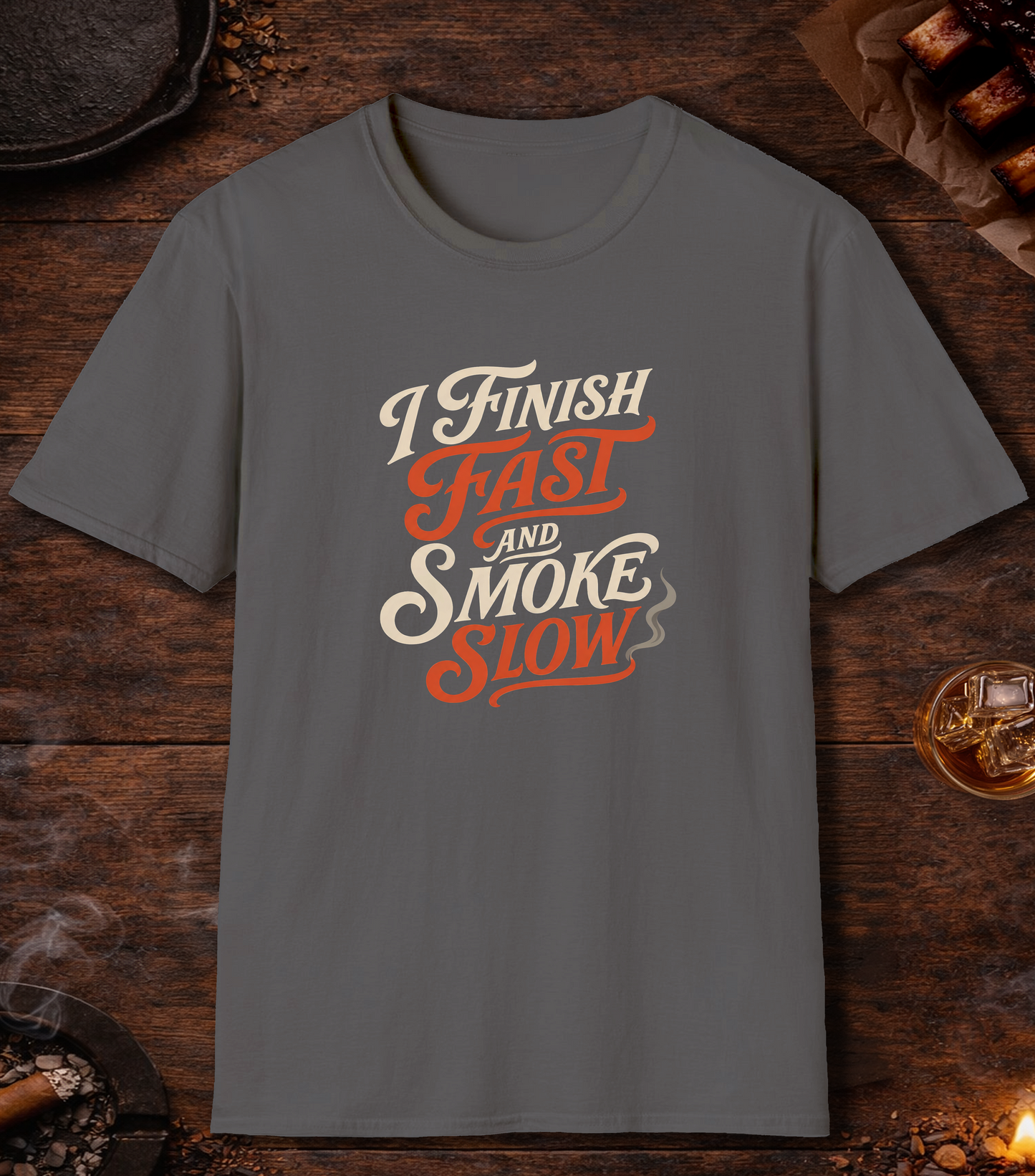 Finish Fast Smoke Slow T-Shirt - Charcoal