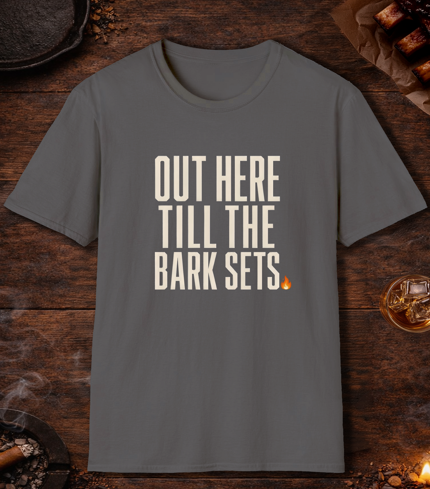 Till the Bark Sets T-Shirt - Charcoal