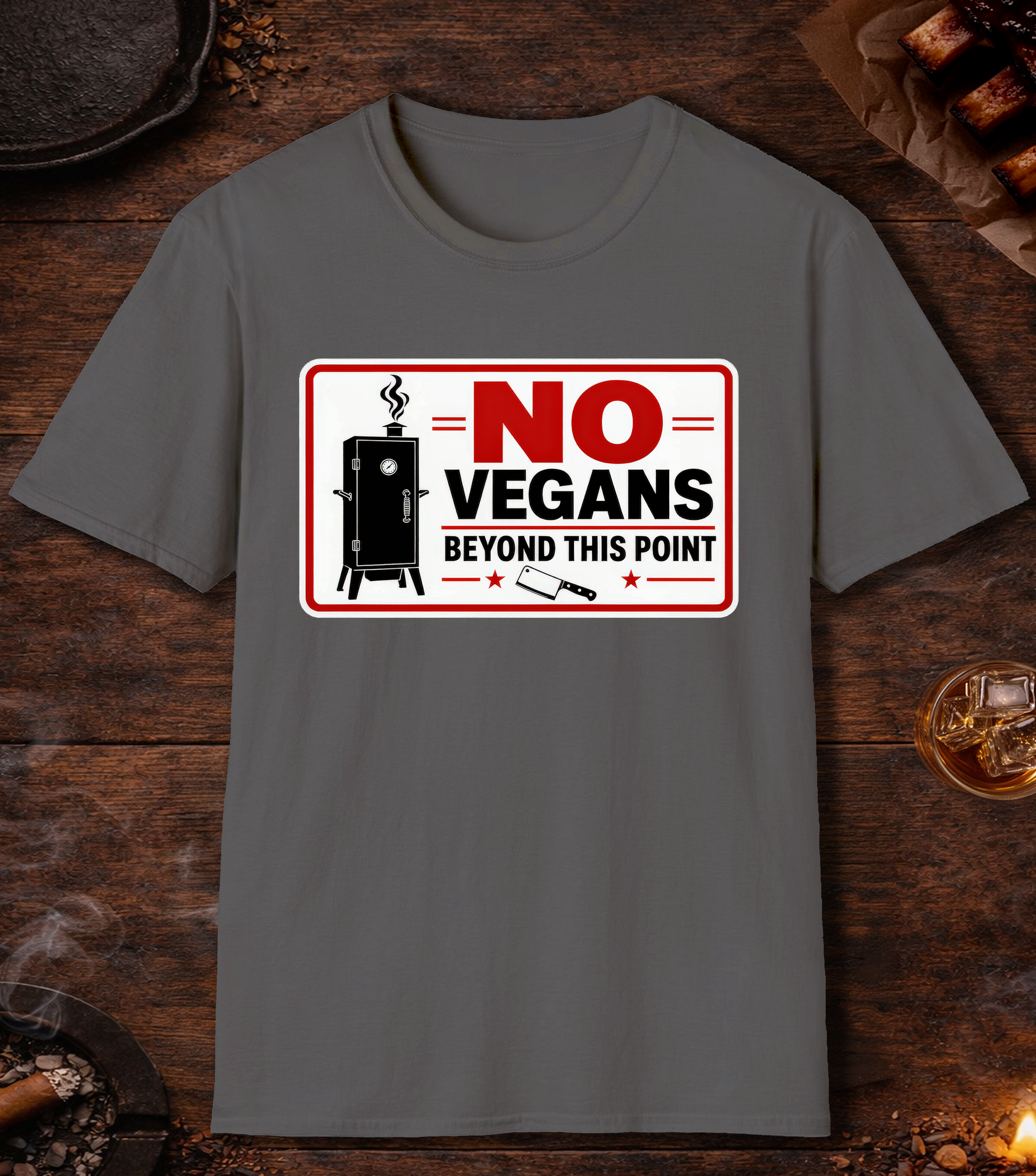 No Vegans T-Shirt - Charcoal