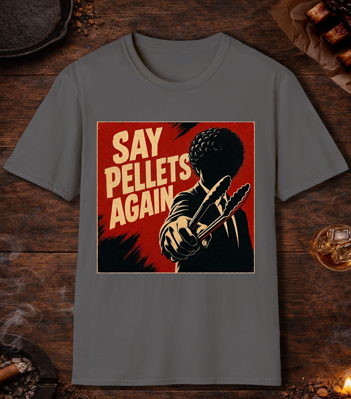 Say Pellets Again T-Shirt - Charcoal