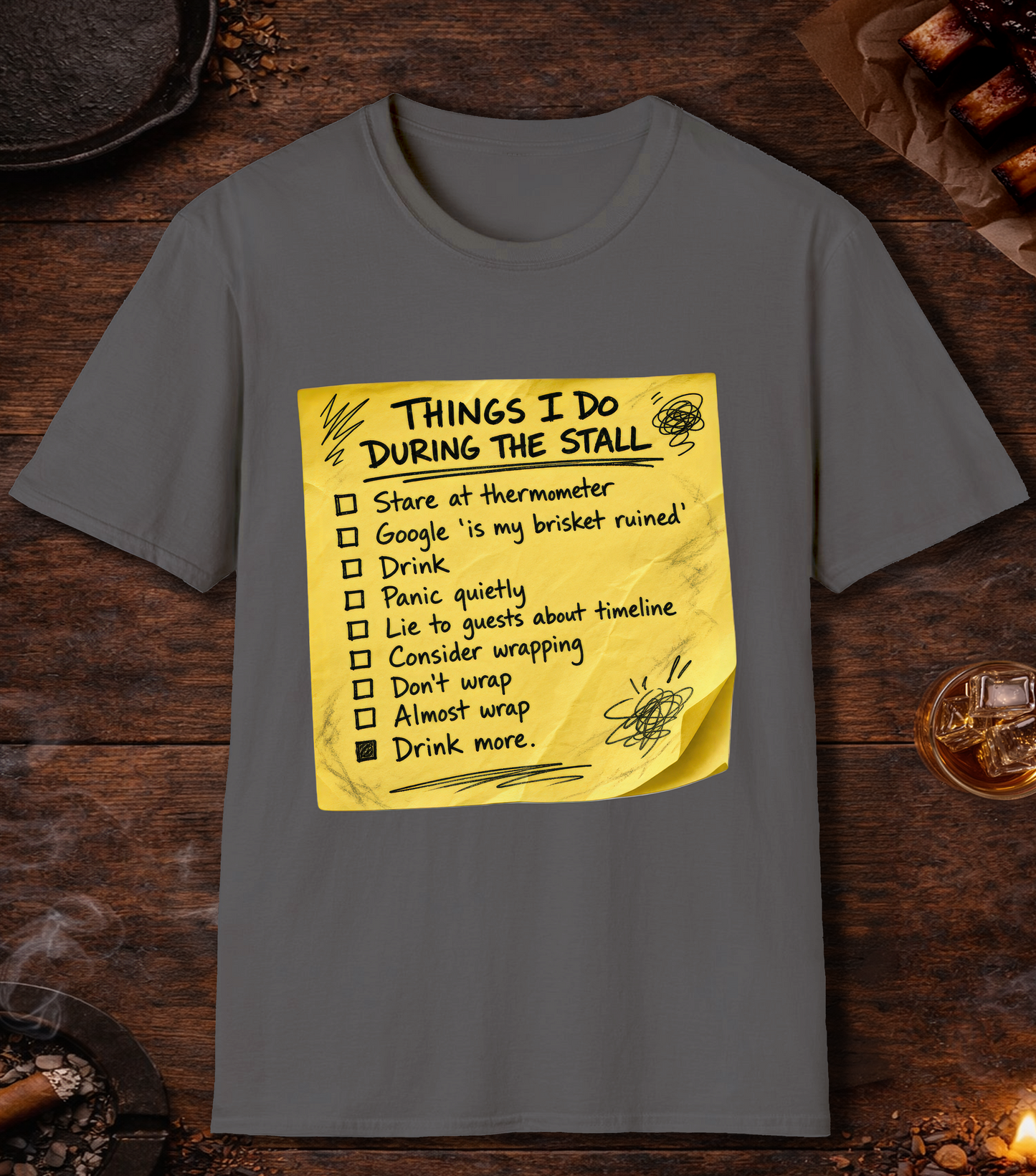 Things I Do During Stall T-Shirt - Charcoal