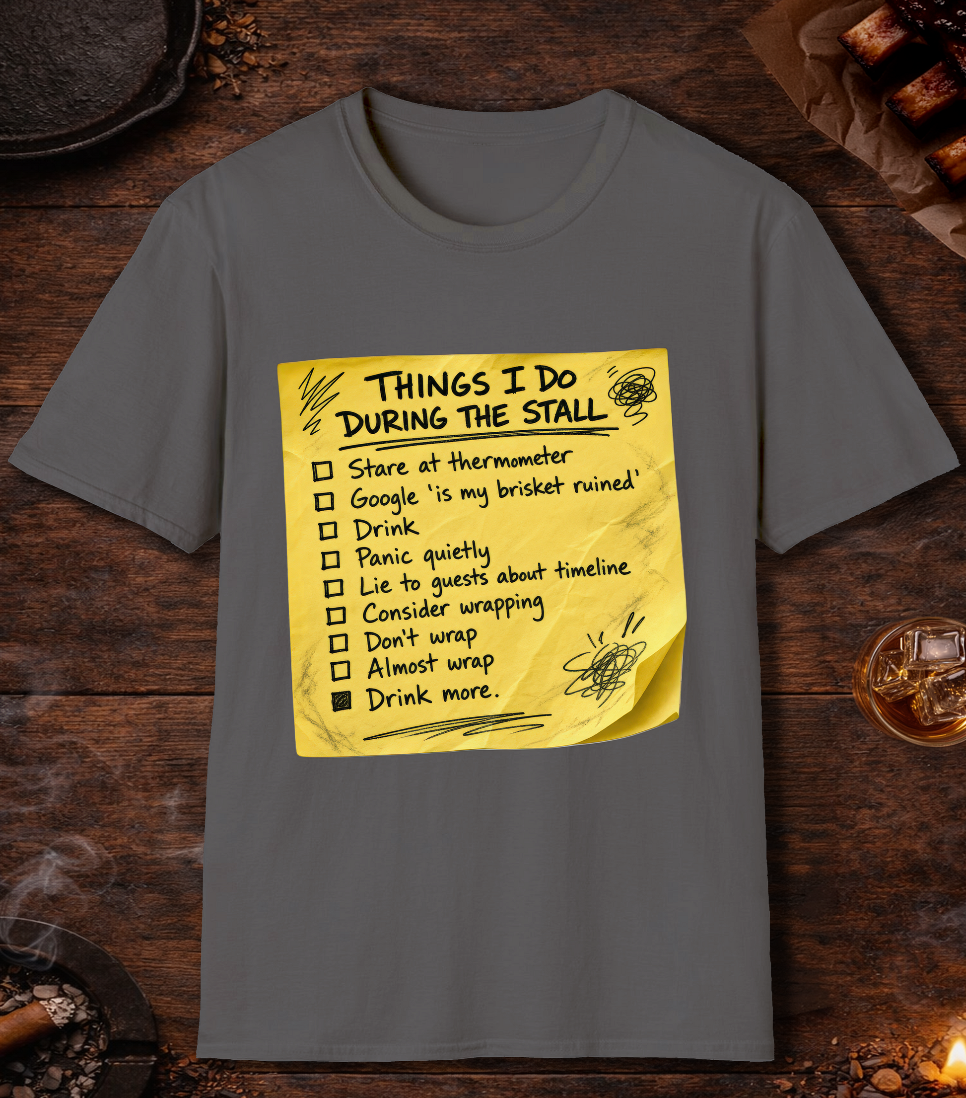 Things I Do During Stall T-Shirt - Charcoal